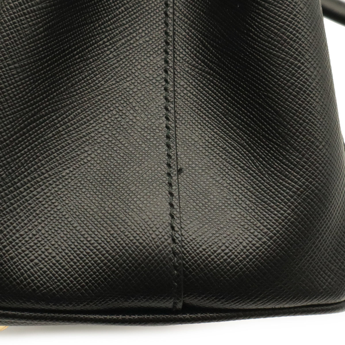 Prada Black Nero Leather Handbag Shoulder Bag (Pre-Owned)
