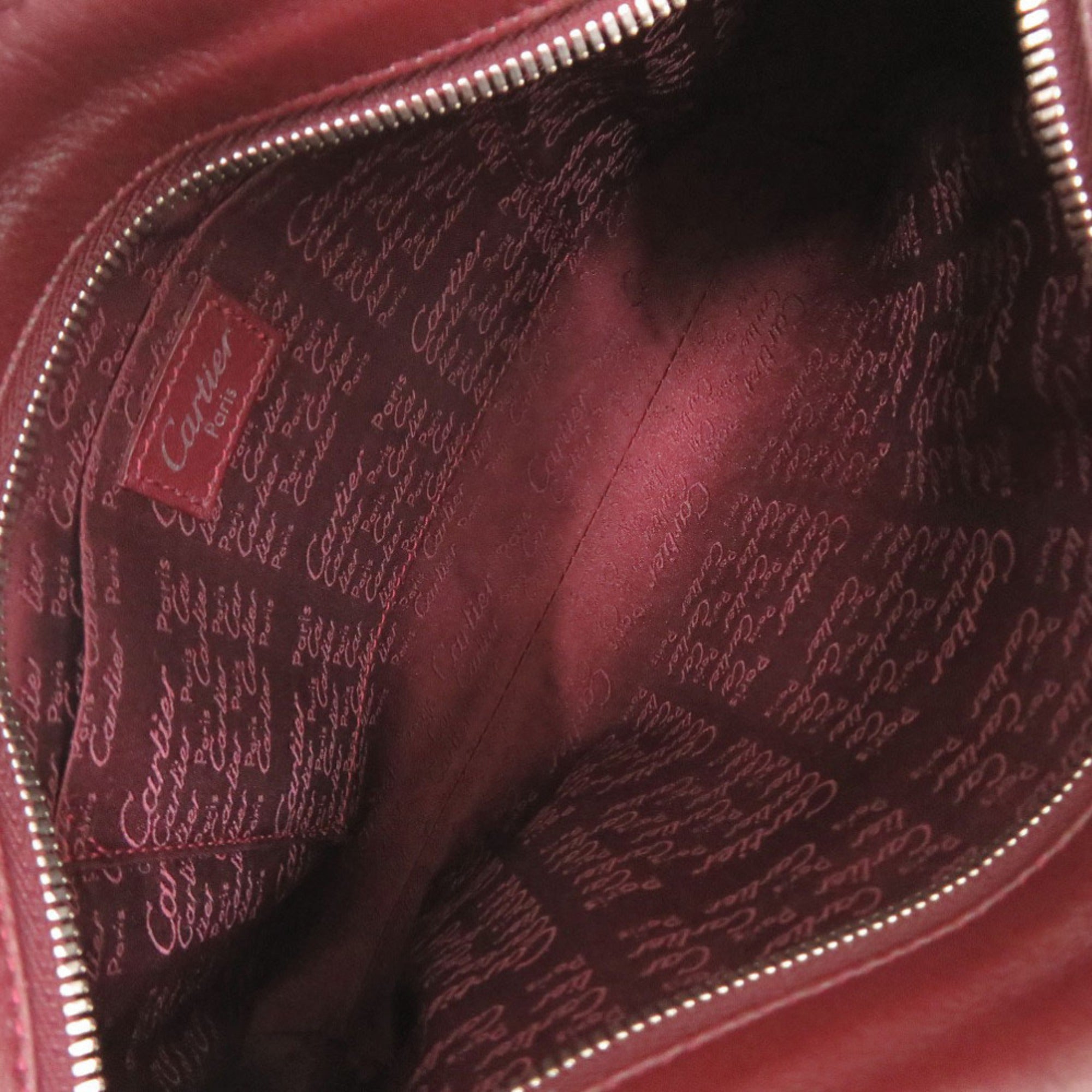 Cartier Bordeaux Leather Handbag (Pre-Owned)