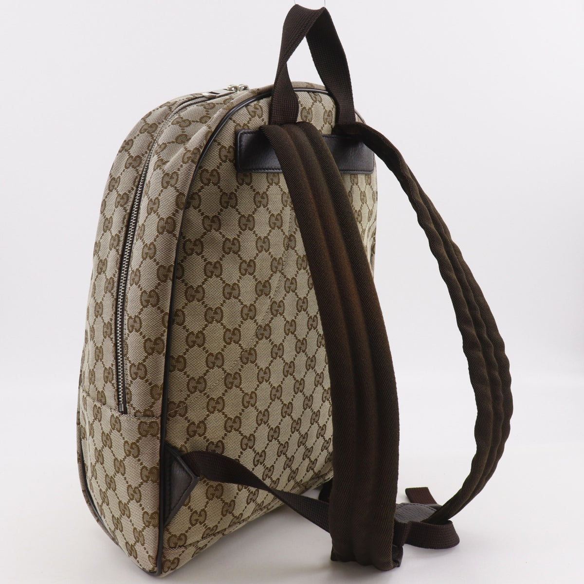Gucci Gg Canvas Brown Gg Canvas Backpack (Pre-Owned)