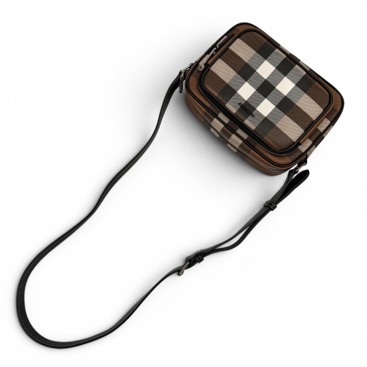 Burberry Brown Elastane Cotton Leather Polyester Shoulder Bag (Pre-Owned)