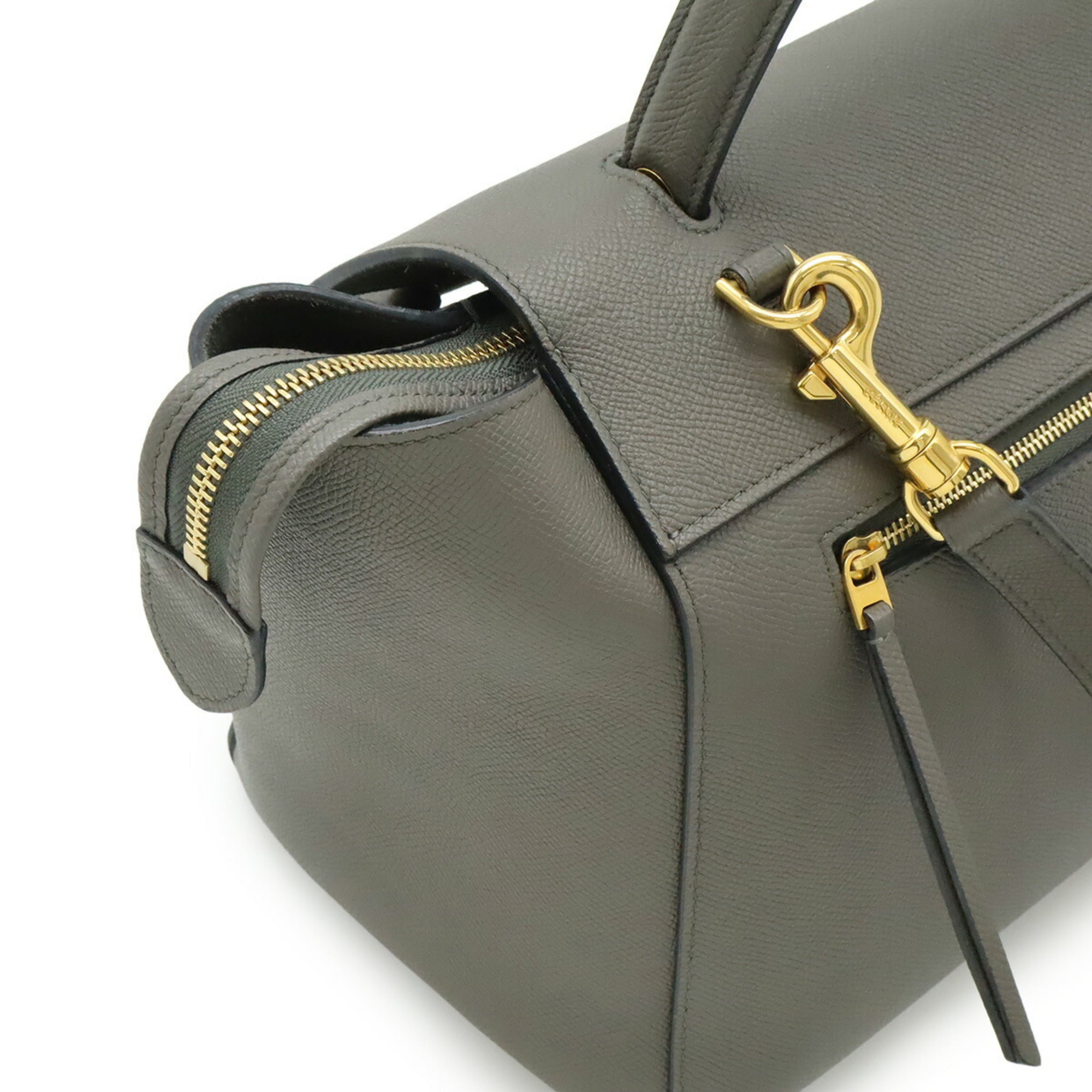 Celine Gray Leather Handbag Shoulder Bag (Pre-Owned)