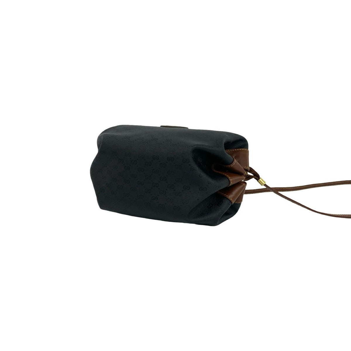 Gucci Black Brown Leather Pvc Pochette Shoulder Bag (Pre-Owned)