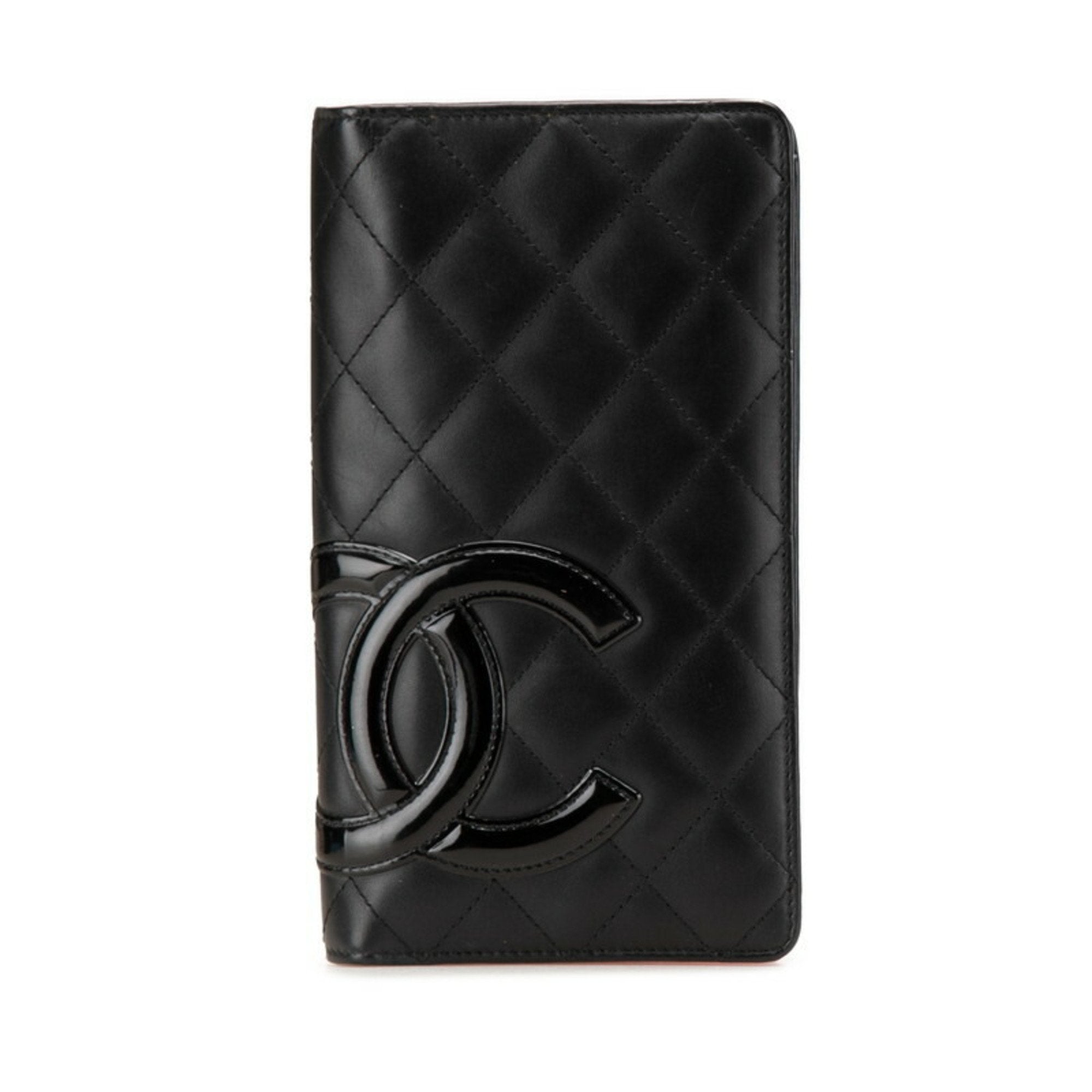 Chanel Black Pink Leather Long Wallet (Bi-Fold) (Pre-Owned)