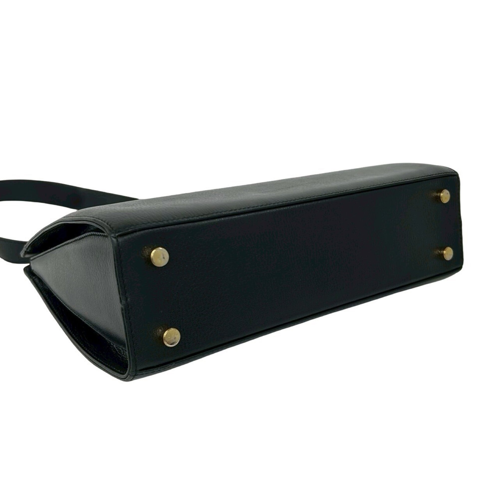 Salvatore Ferragamo Black Leather Shoulder Bag (Pre-Owned)