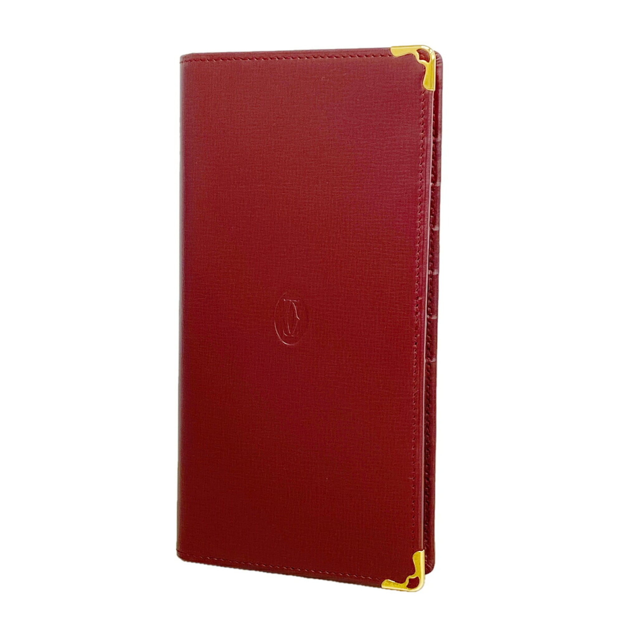 Cartier Bordeaux Leather Long Wallet (Bi-Fold) (Pre-Owned)