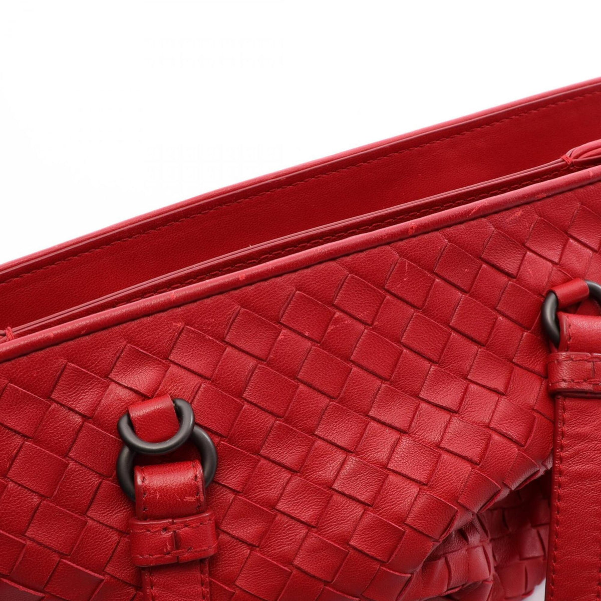 Bottega Veneta Red Color Leather Handbag Tote Bag (Pre-Owned)