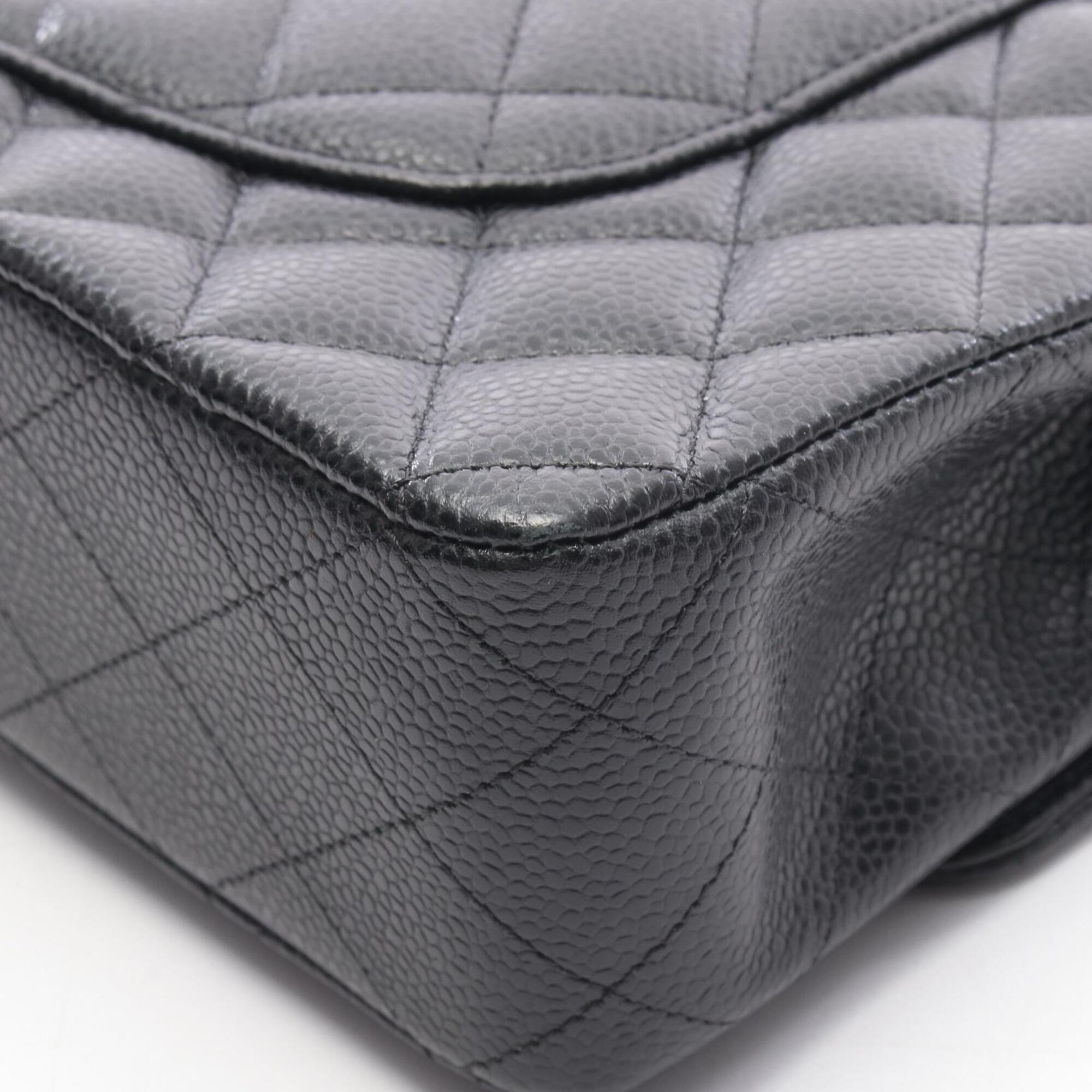 Chanel Black Grained Calfskin Handbag Shoulder Bag (Pre-Owned)