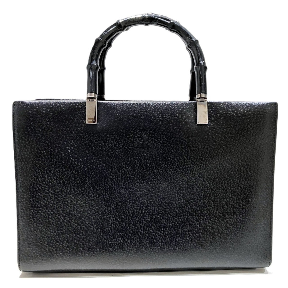 Gucci Black Bamboo Leather Handbag (Pre-Owned)