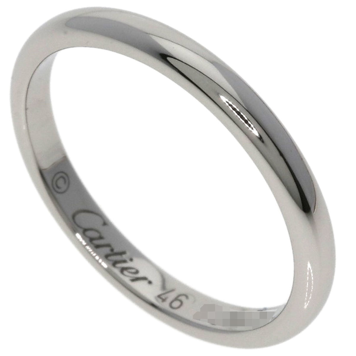 Cartier Silver Platinum 950 Band Ring (Pre-Owned)