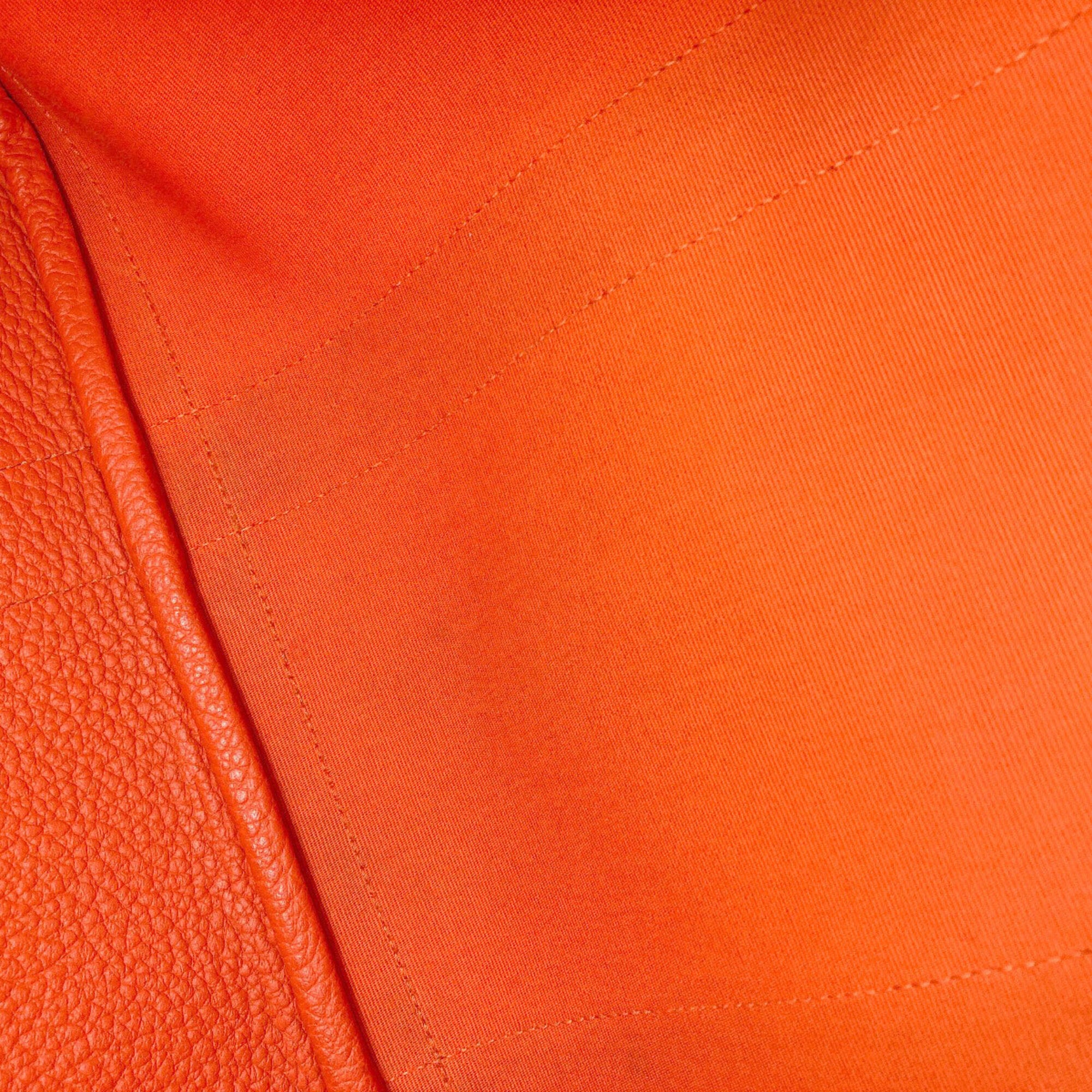 Hermes Orange Toile Officier Tote Bag (Pre-Owned)