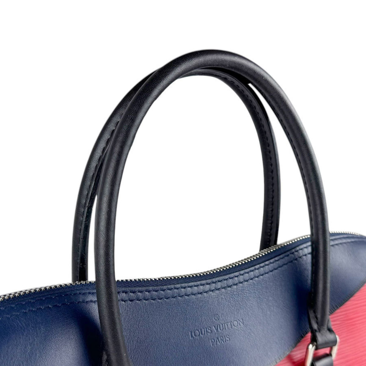 Louis Vuitton Black Navy Red Color Epi Leather Handbag Shoulder Bag (Pre-Owned)