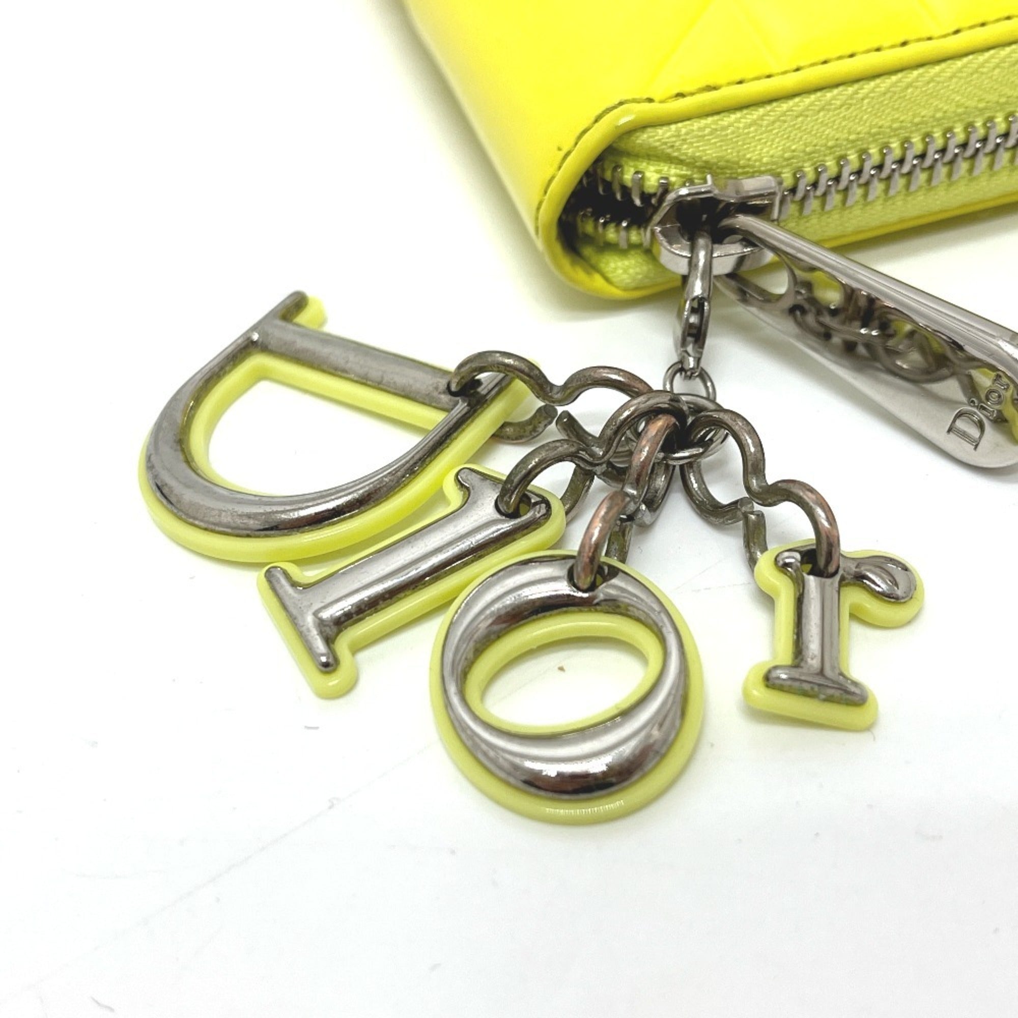 Christian Dior Yellow Leather Long Wallet (Bi-Fold) (Pre-Owned)