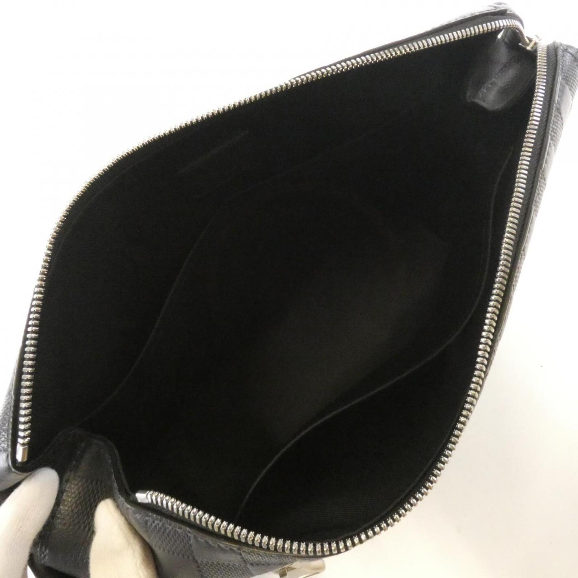 Louis Vuitton Damier Canvas Matte Silver Leather Shoulder Bag (Pre-Owned)