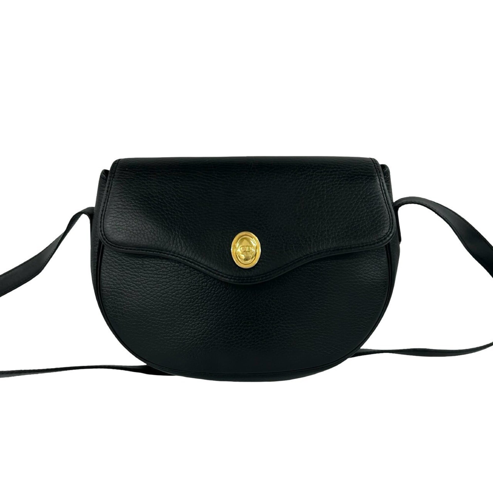 Christian Dior Black Leather Pochette Shoulder Bag (Pre-Owned)