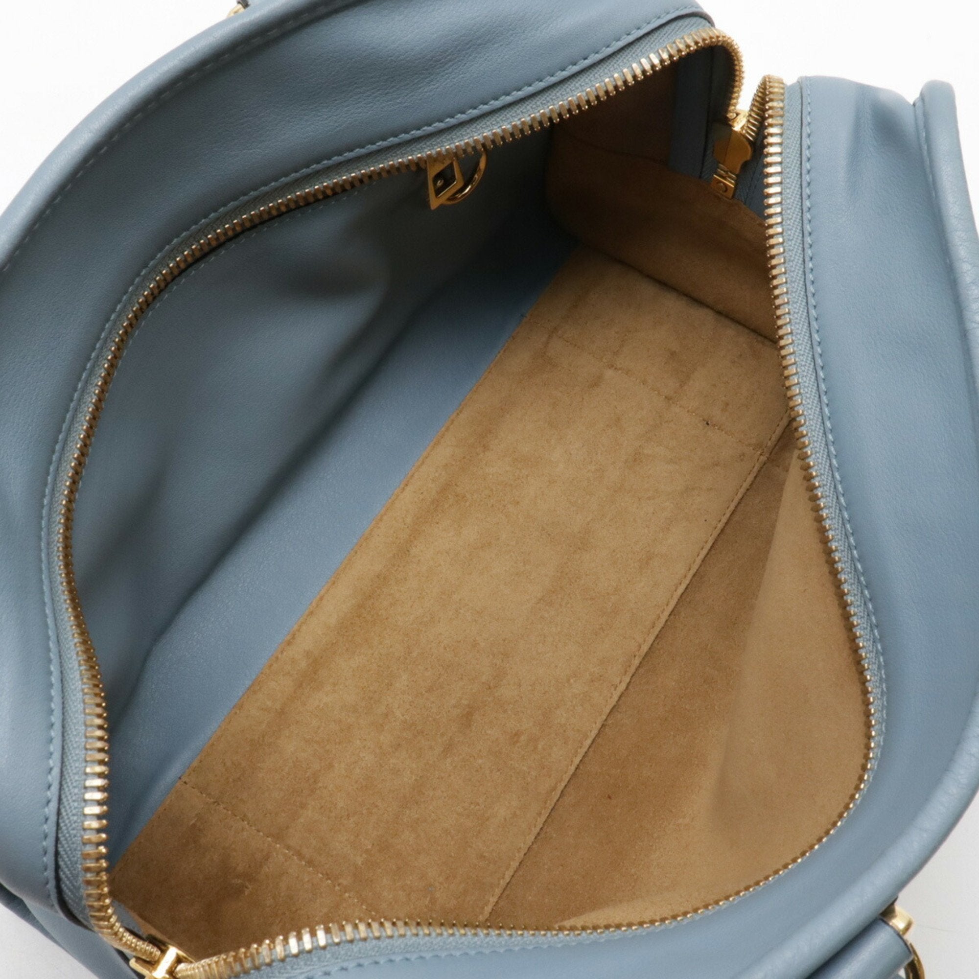 Loewe Amazona Baby Blue Light Blue Leather Boston Bag Handbag Shoulder Bag (Pre-Owned)