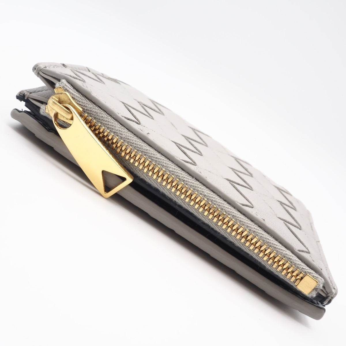 Bottega Veneta Intrecciato Gray Leather Wallet (Bi-Fold) (Pre-Owned)