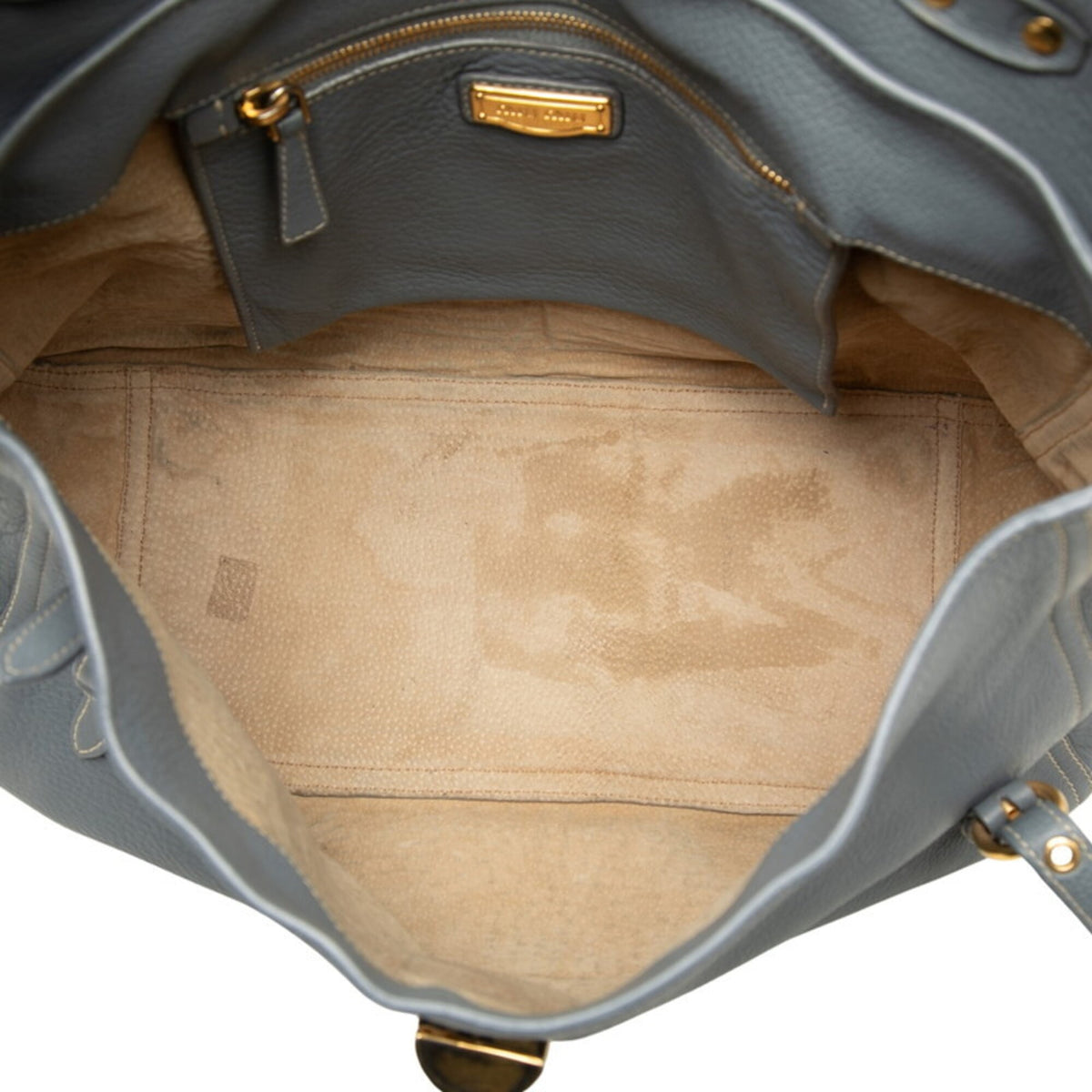 Miu Miu Blue Gray Leather Handbag Shoulder Bag (Pre-Owned)