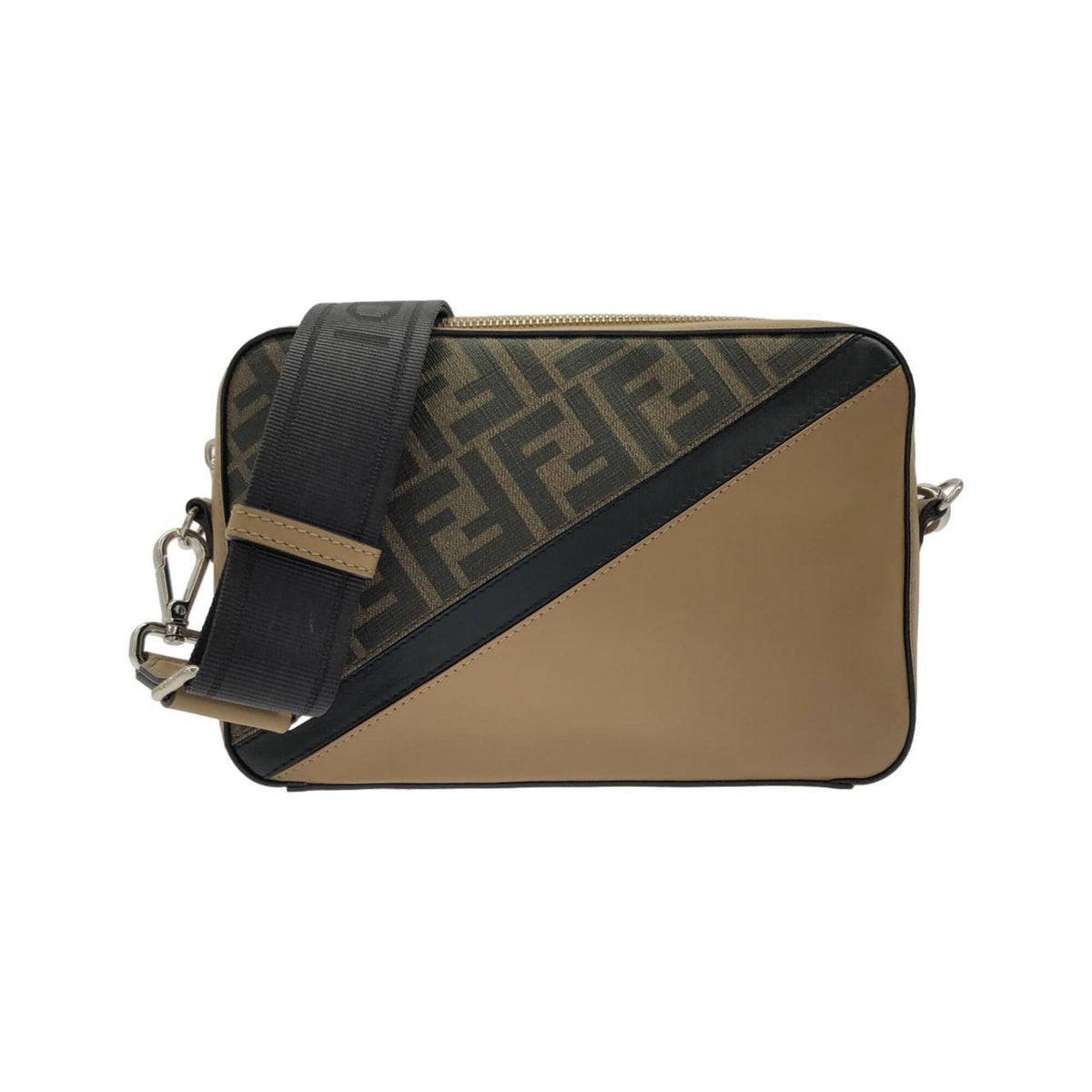 Fendi Brown Coated Canvas Leather Shoulder Bag (Pre-Owned)