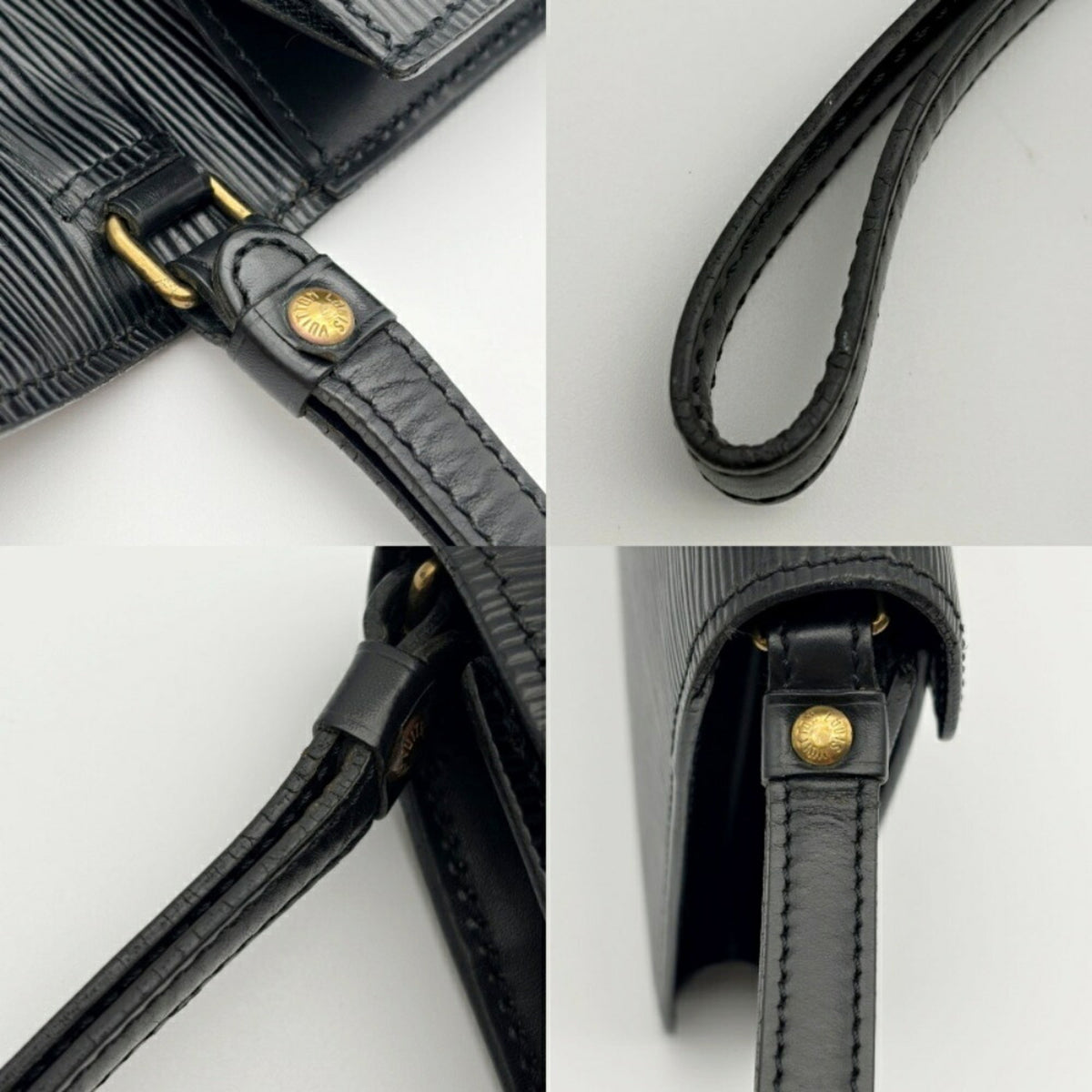 Louis Vuitton Noir Epi Leather Clutch Bag Pochette (Pre-Owned)