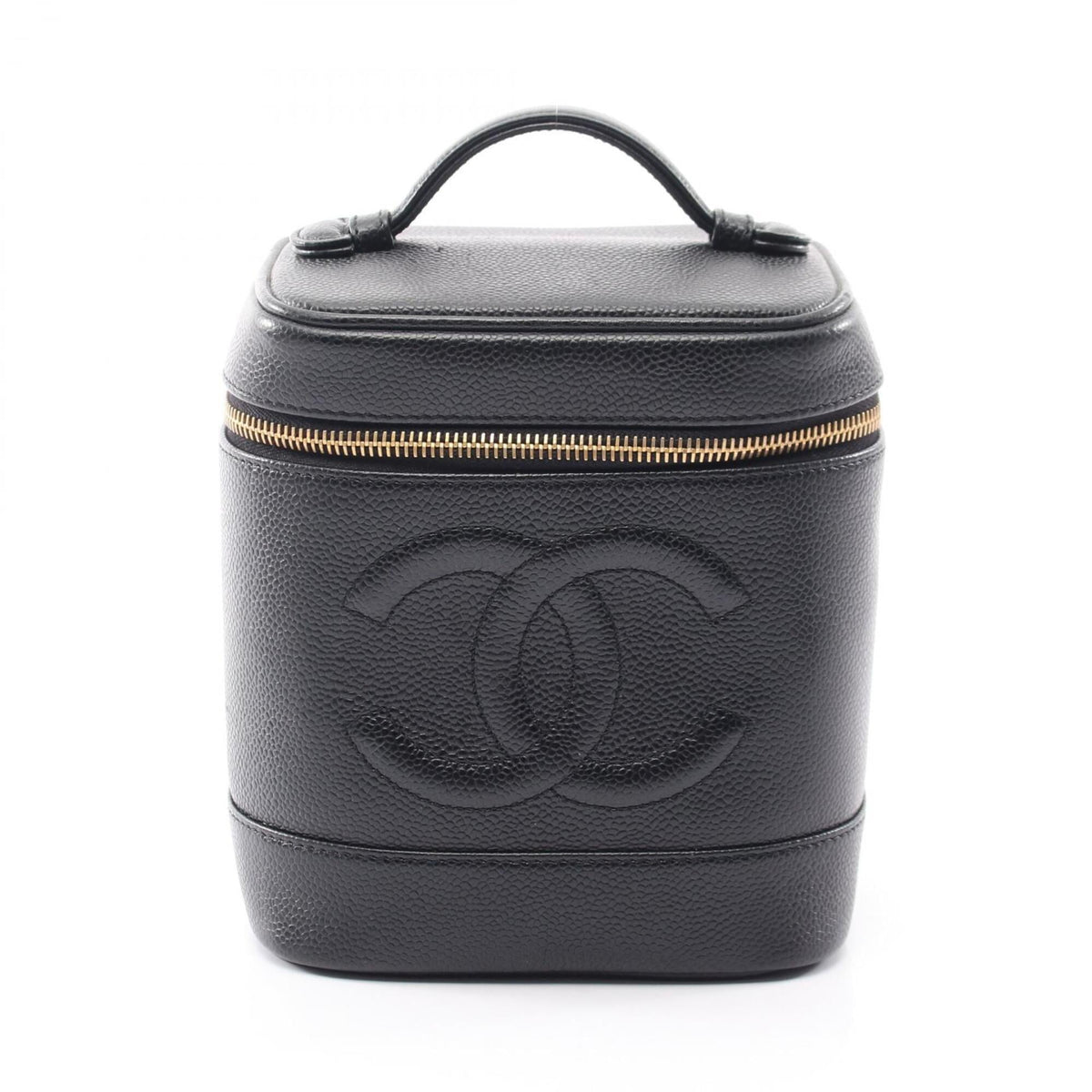 Chanel Black Grained Calfskin Handbag (Pre-Owned)