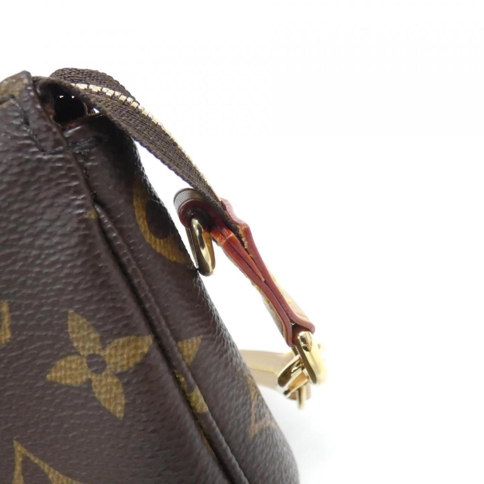 Louis Vuitton Marron Coated Canvas Pochette Pouch (Pre-Owned)