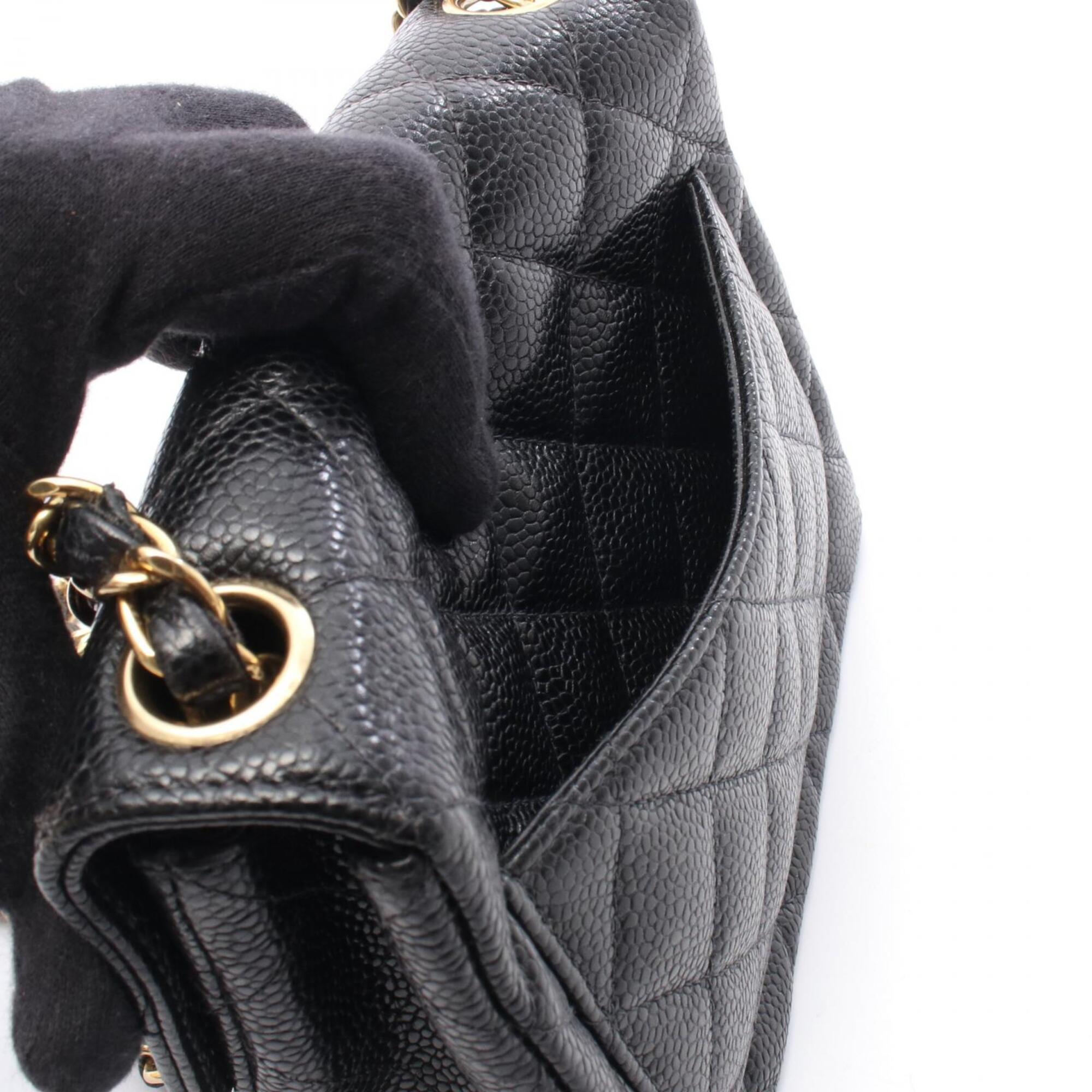 Chanel Black Grained Calfskin Handbag Shoulder Bag (Pre-Owned)