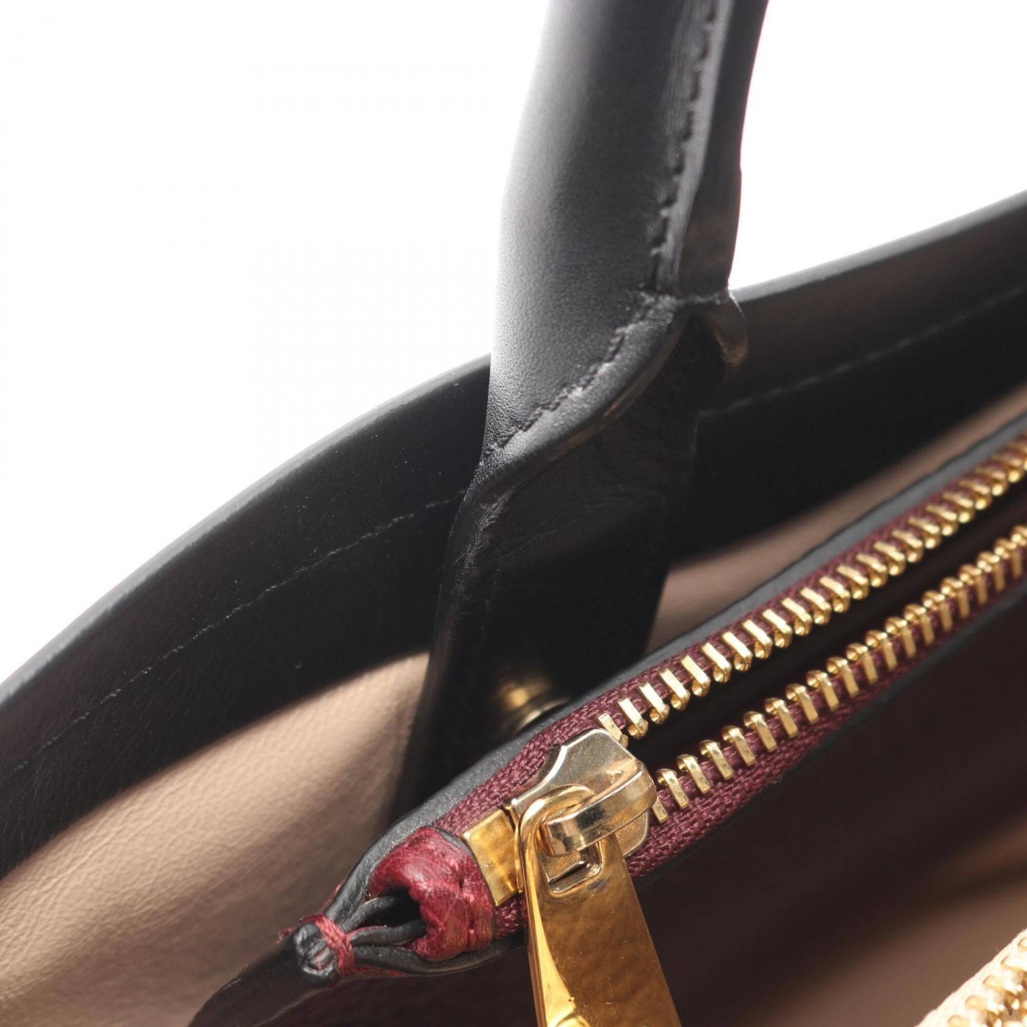 Chloé Black Ivory Leather Handbag Tote Bag (Pre-Owned)