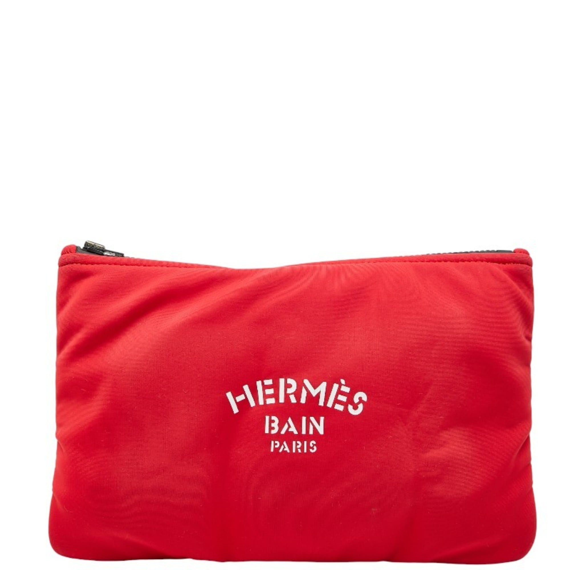 Hermes Red Color Rouge Casaque Polyamide Pouch (Pre-Owned)