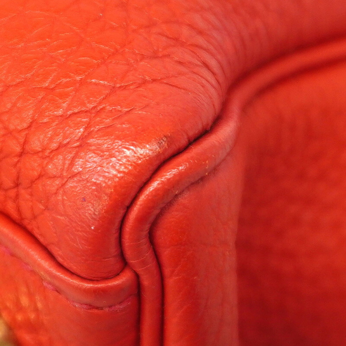 Hermes Rouge Casaque Togo Leather Handbag (Pre-Owned)
