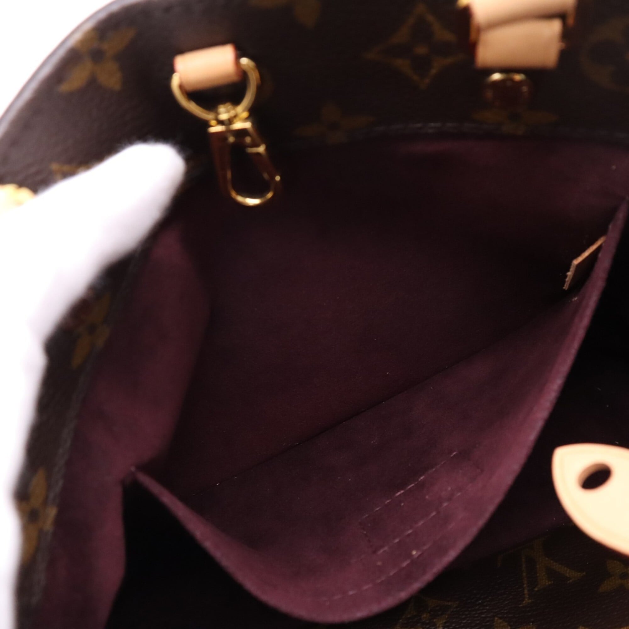 Louis Vuitton Monogram Beige Brown Coated Canvas Leather Handbag Shoulder Bag (Pre-Owned)