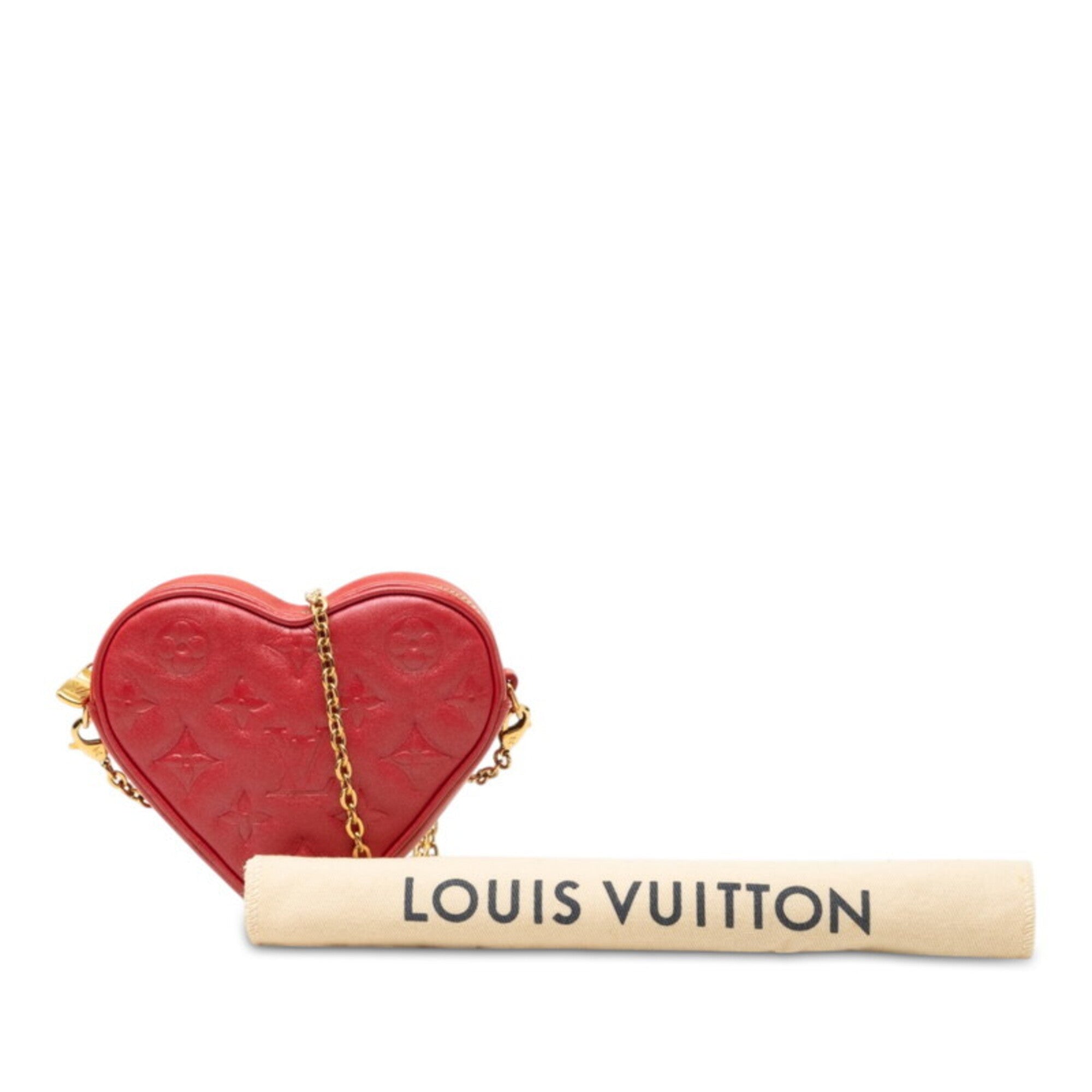 Louis Vuitton Red Color Leather Shoulder Bag (Pre-Owned)