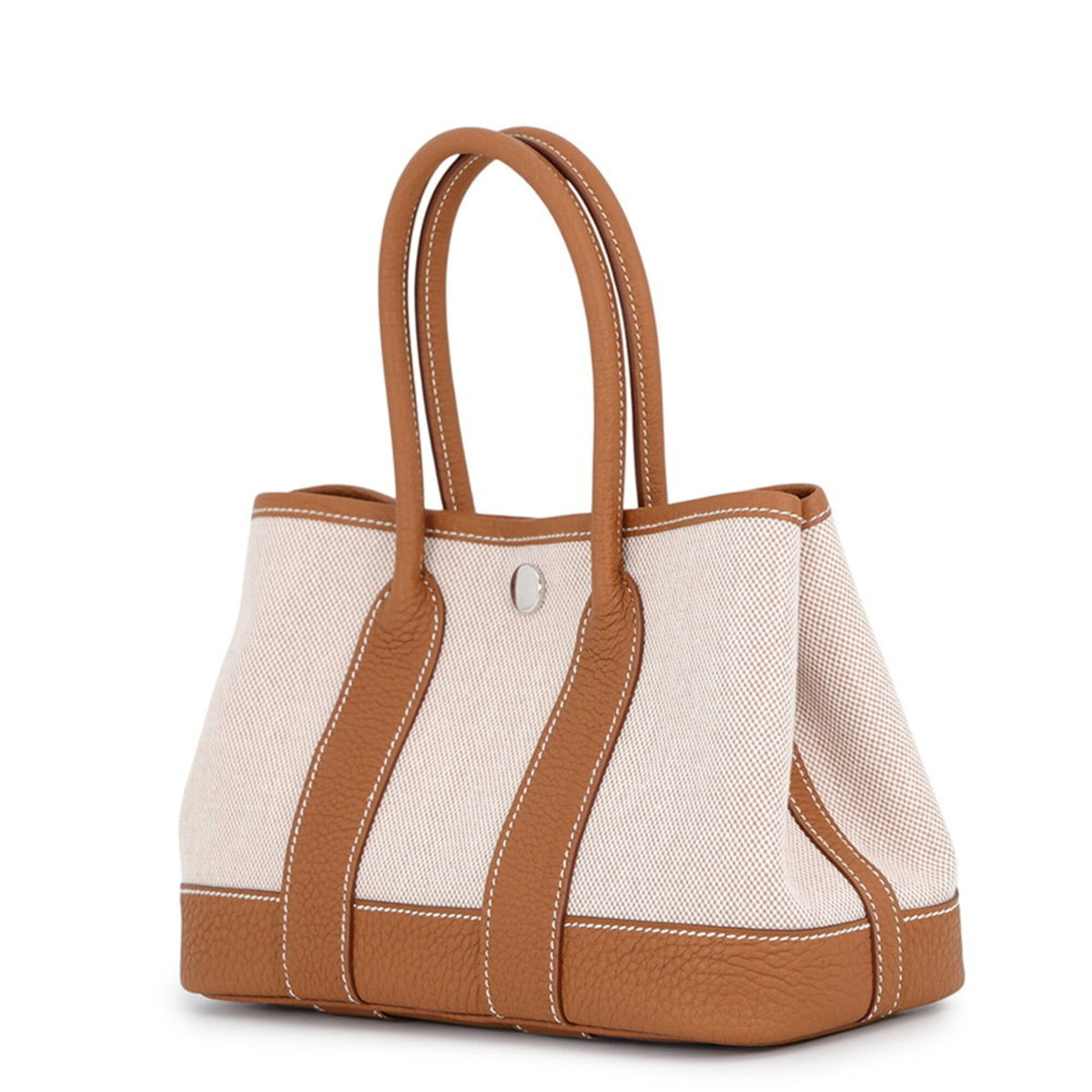 Hermes Ecru Toile H Negonda Leather Tote Bag