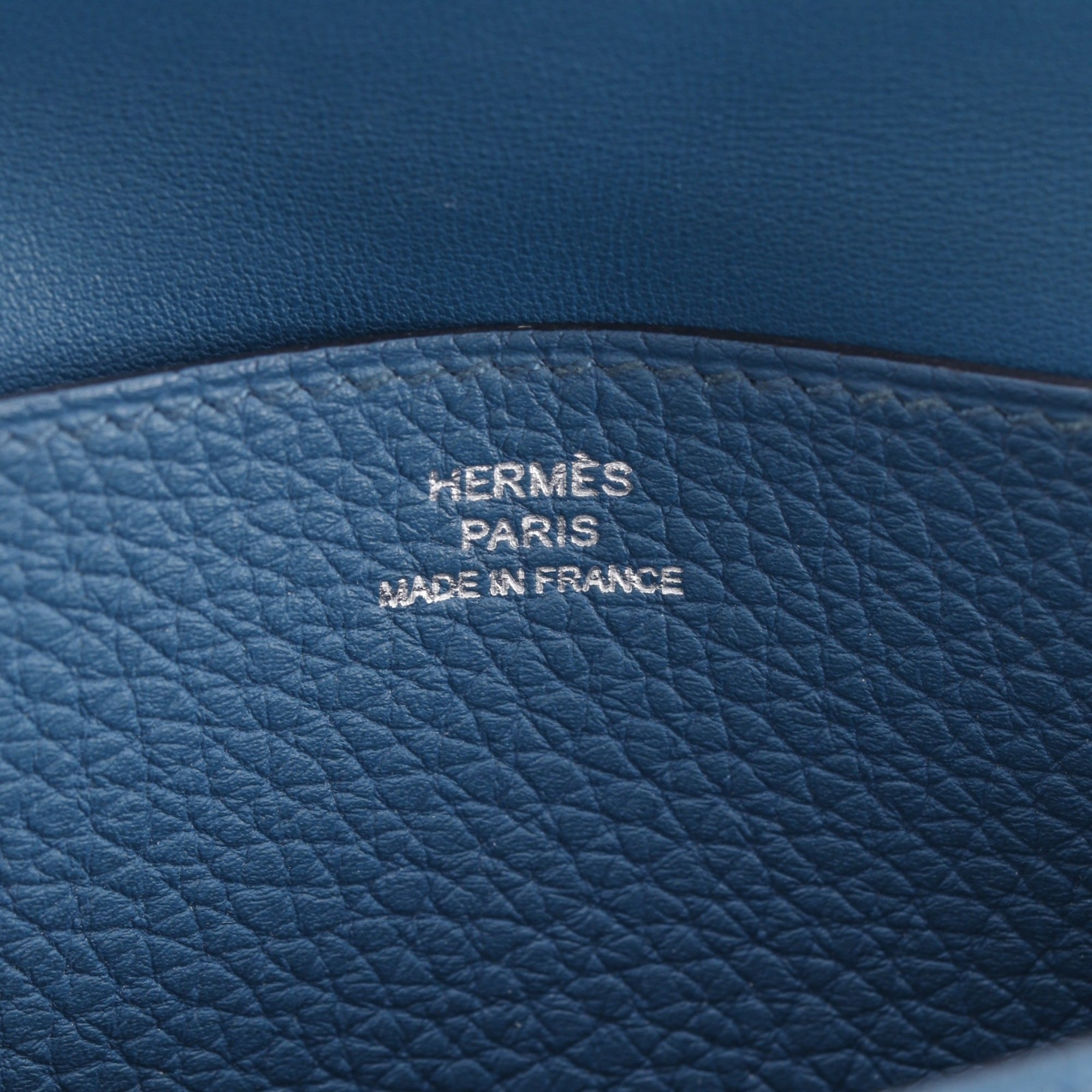Hermes Dogon Blue Taurillon Clemence Leather Long Wallet (Bi-Fold) (Pre-Owned)