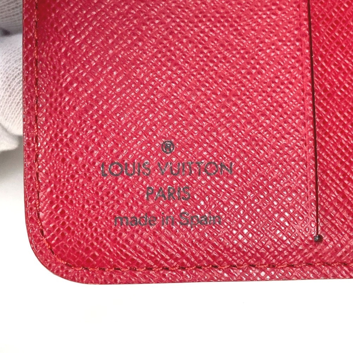 Louis Vuitton Brown Red Color Monogram Canvas Wallet (Bi-Fold) (Pre-Owned)