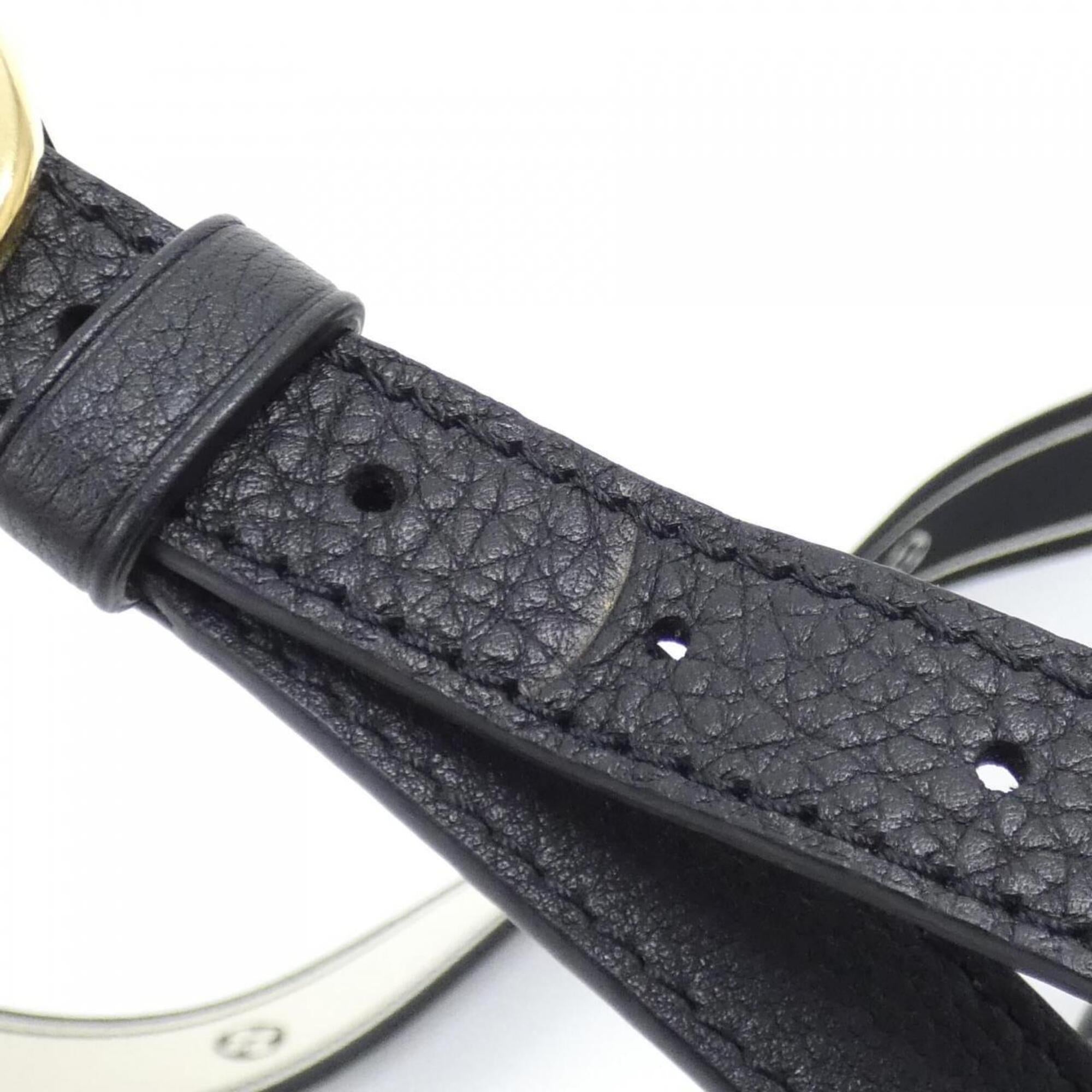 Louis Vuitton Black Leather Shoulder Bag (Pre-Owned)