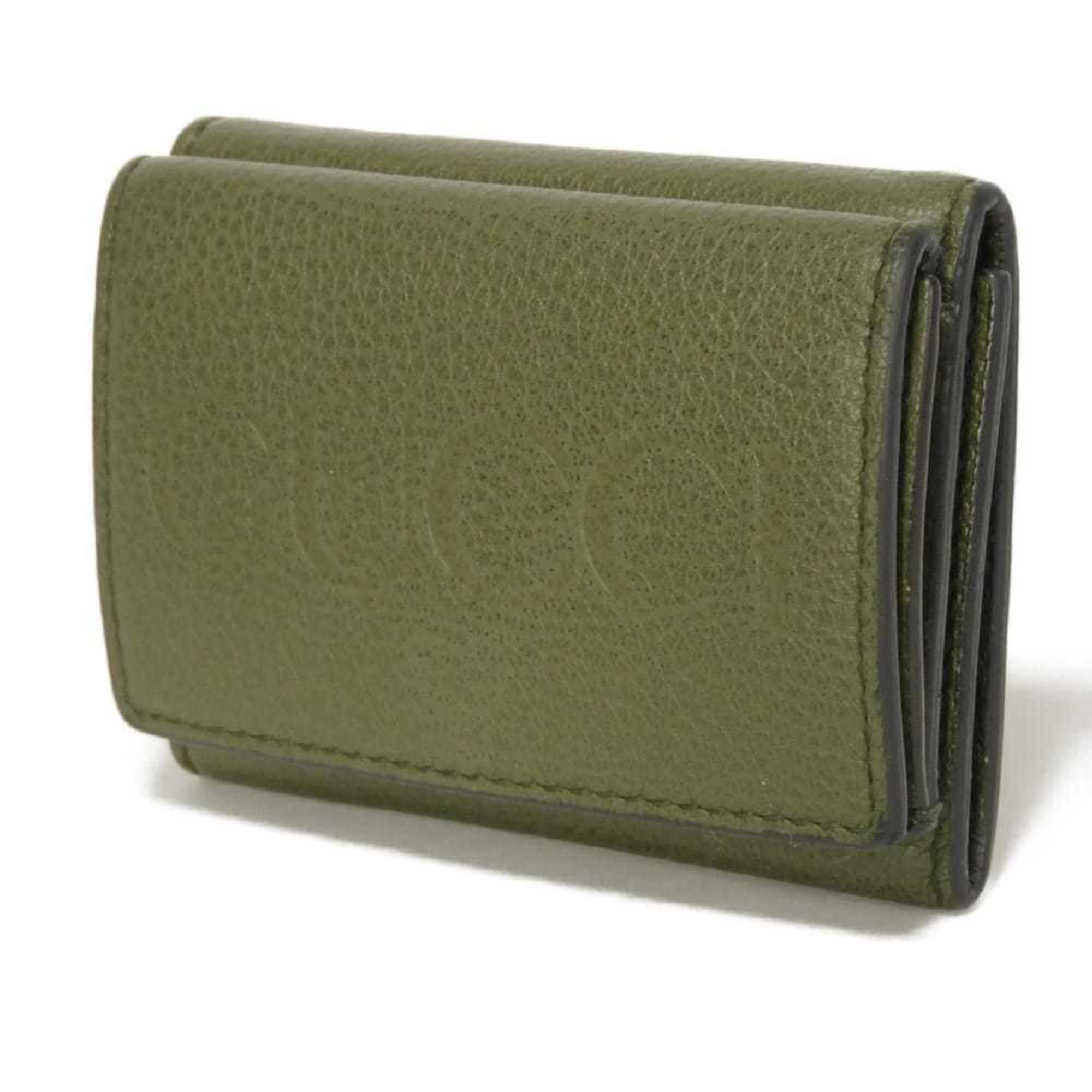 Gucci Khaki Leather Wallet (Tri-Fold) (Pre-Owned)