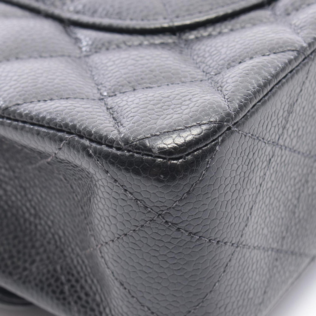 Chanel 2.55 Black Grained Calfskin Handbag Shoulder Bag (Pre-Owned)