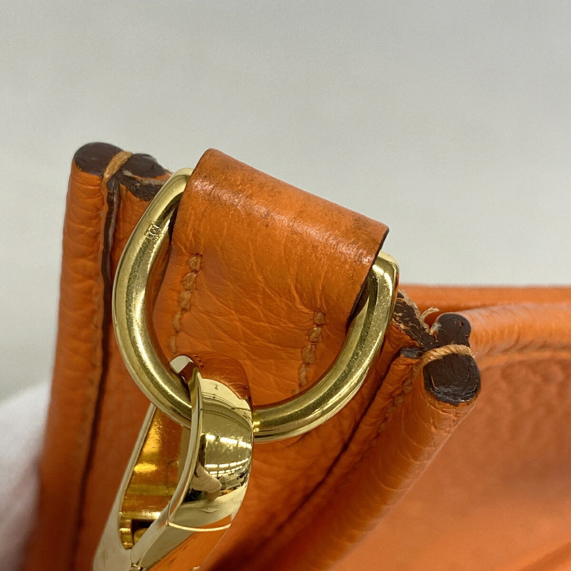 Hermes Orange Taurillon Clemence Leather Shoulder Bag (Pre-Owned)