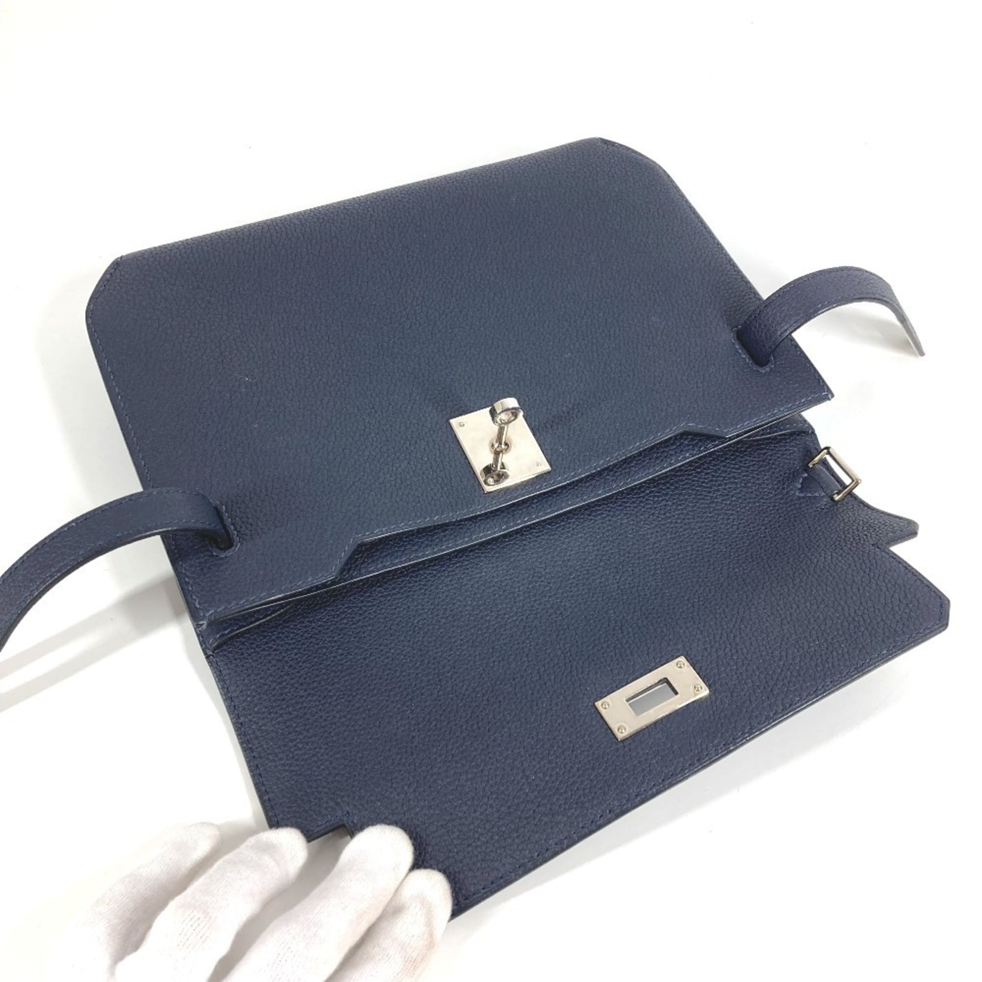 Hermes Kelly Navy Togo Leather Clutch Bag (Pre-Owned)