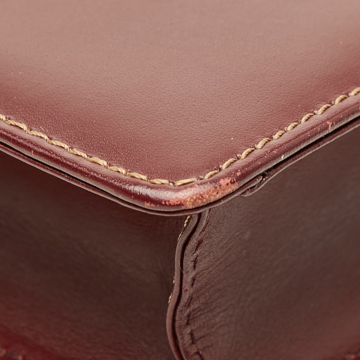 Cartier Wine Red Leather Shoulder Bag (Pre-Owned)