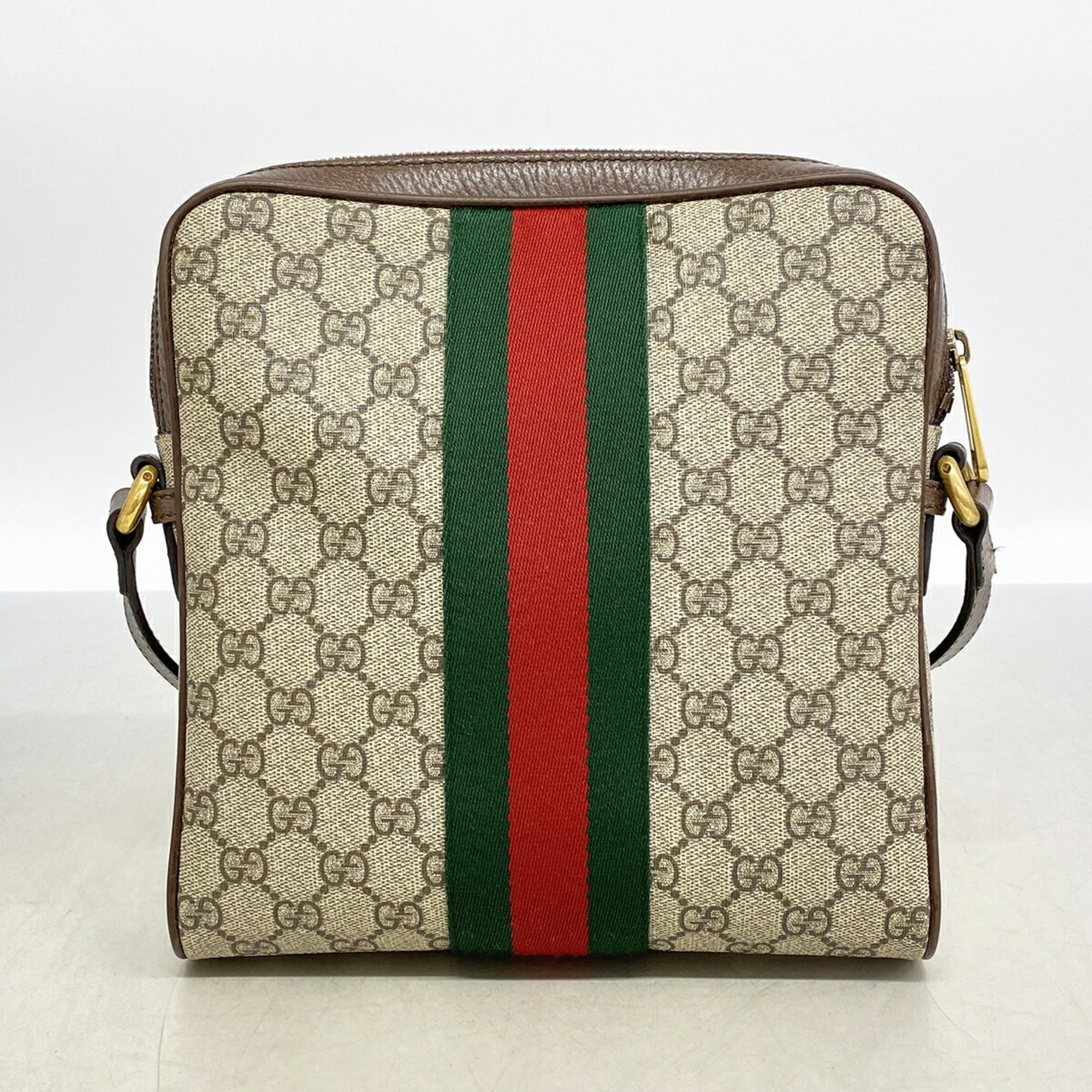 Gucci Beige Brown Pvc Shoulder Bag (Pre-Owned)