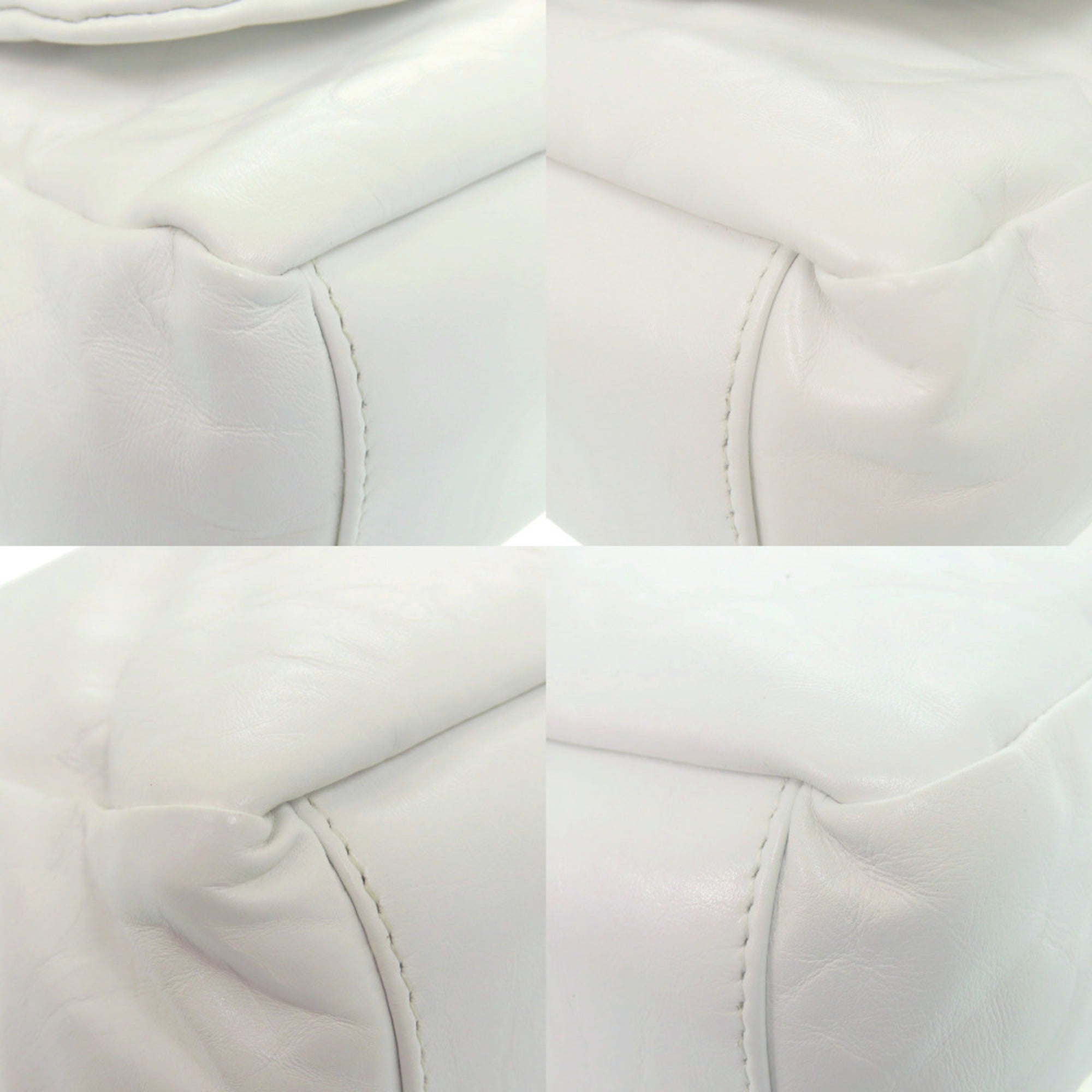 Balenciaga White Leather Handbag Shoulder Bag (Pre-Owned)
