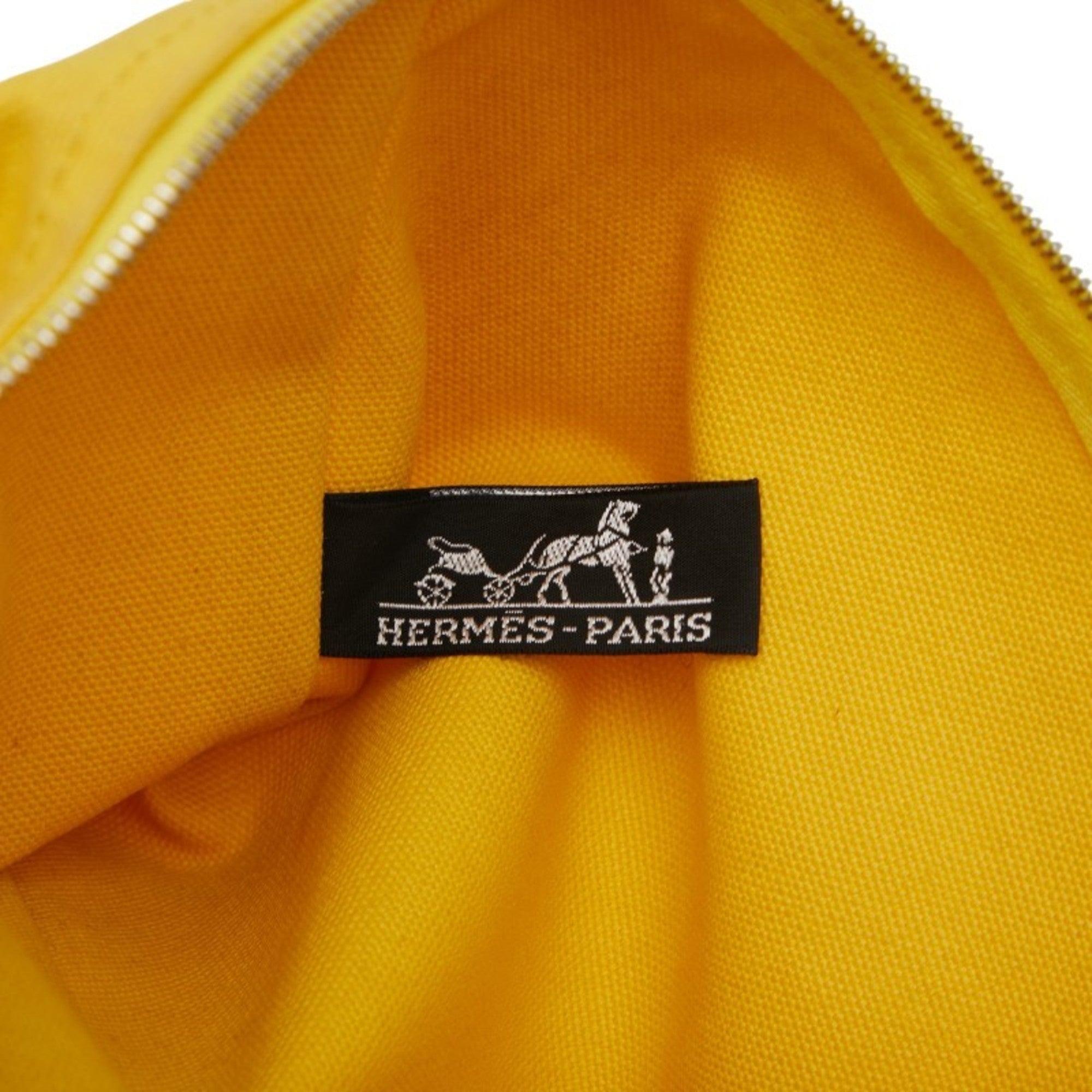 Hermes Yellow Canvas Clutch Bag Pouch (Pre-Owned)
