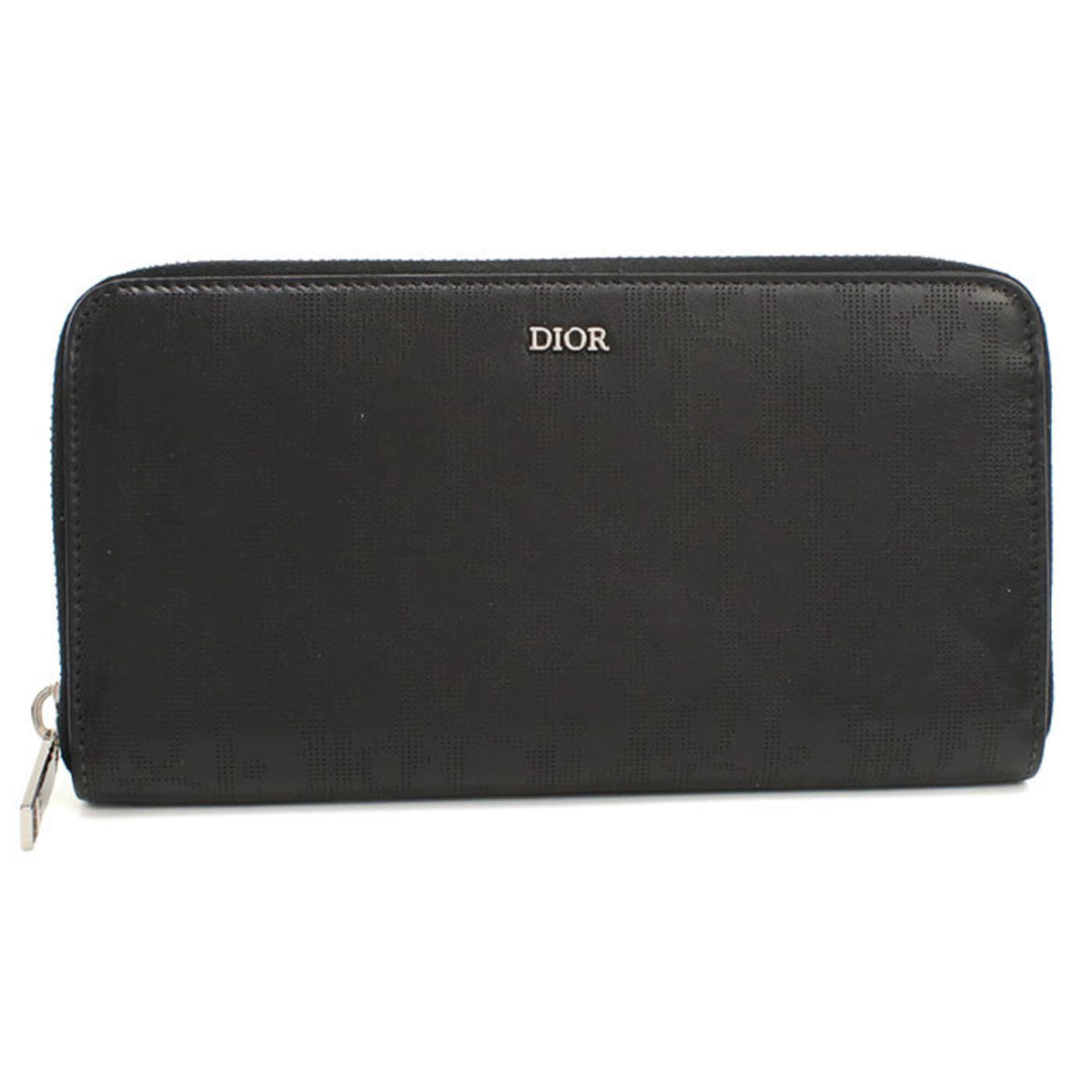 Christian Dior Black Leather Long Wallet (Bi-Fold) (Pre-Owned)