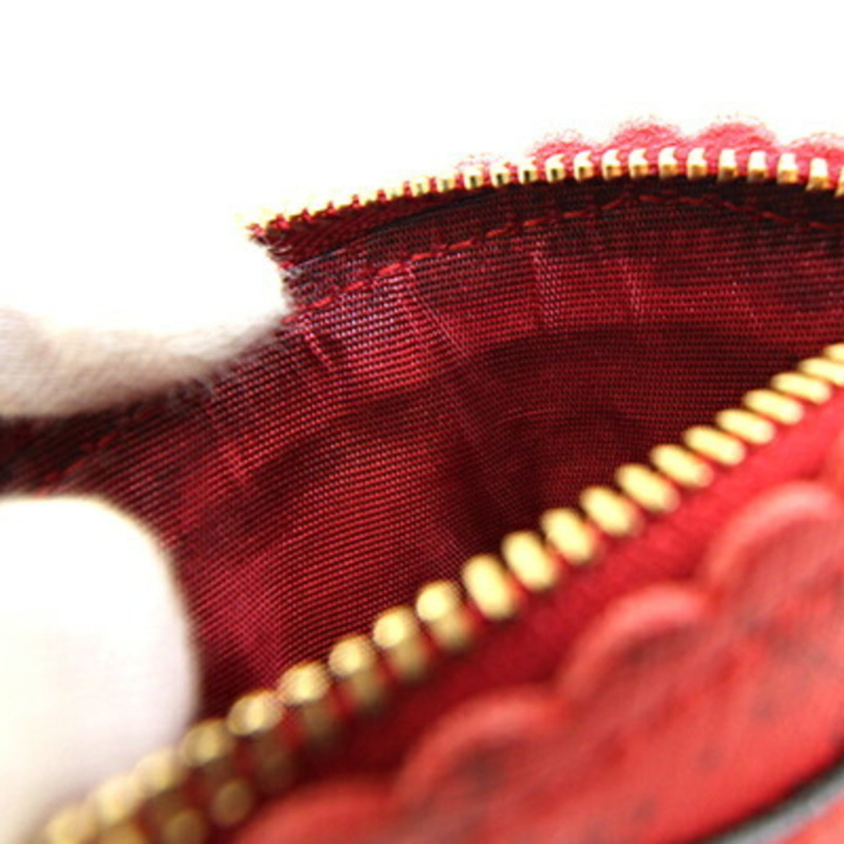 Gucci Gg Supreme Red Color Pvc Leather Coin Purse/Coin Case (Pre-Owned)