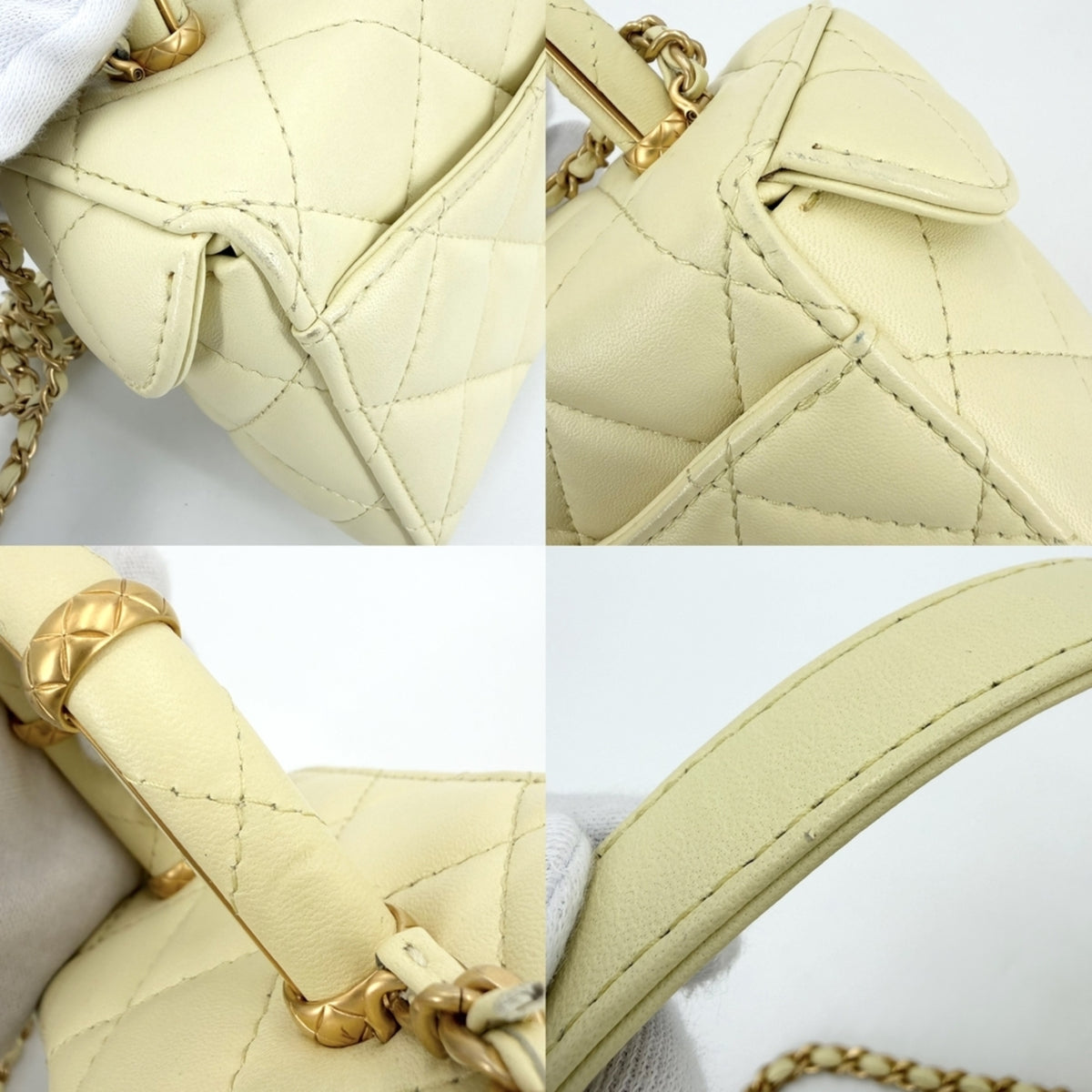 Chanel Matelasse Yellow Leather Handbag Shoulder Bag (Pre-Owned)