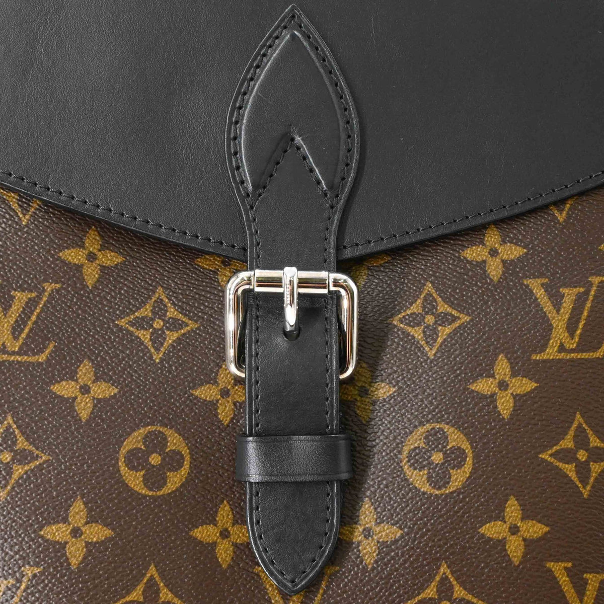 Louis Vuitton Black Brown Leather Backpack (Pre-Owned)