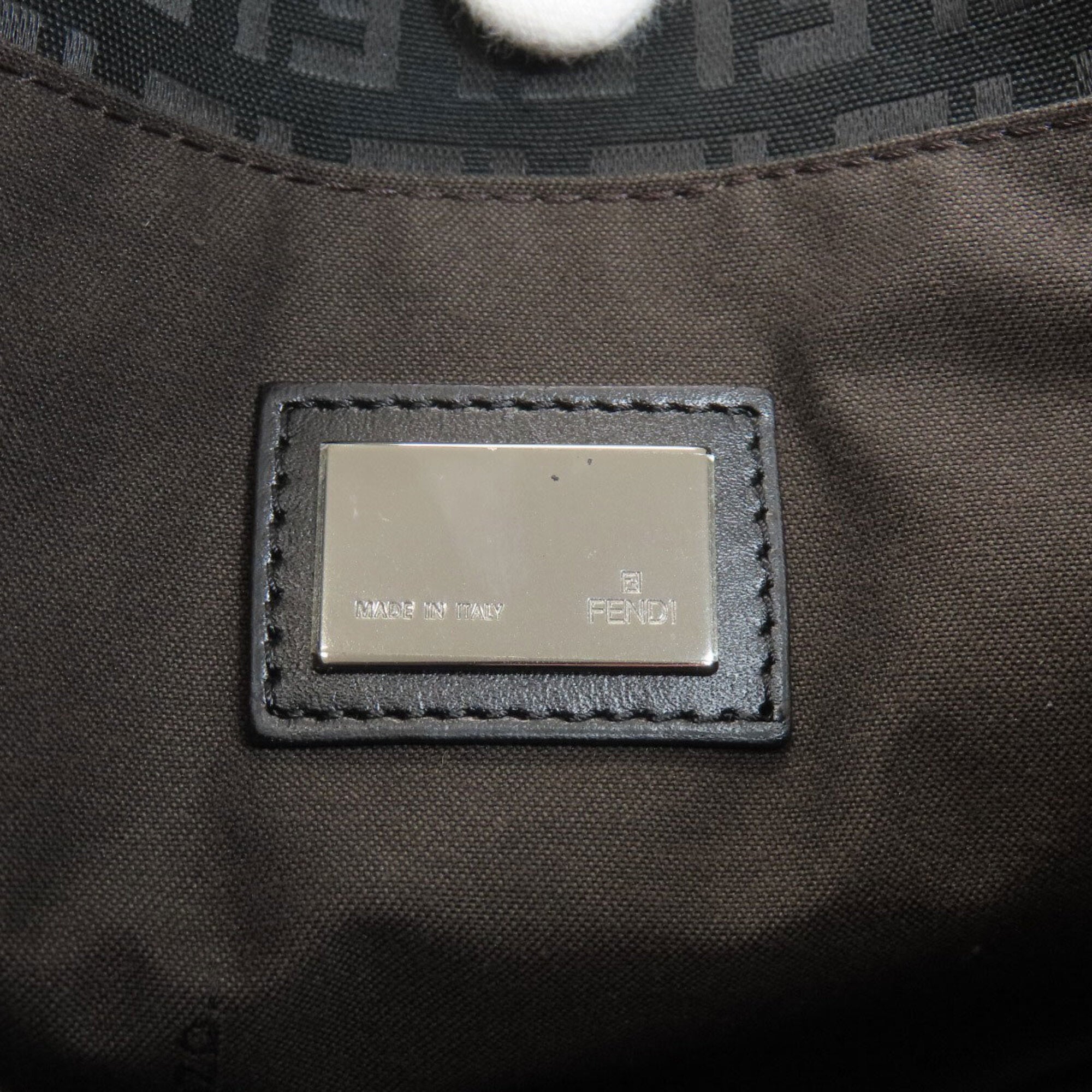 Fendi Zucchino Black Canvas Handbag (Pre-Owned)