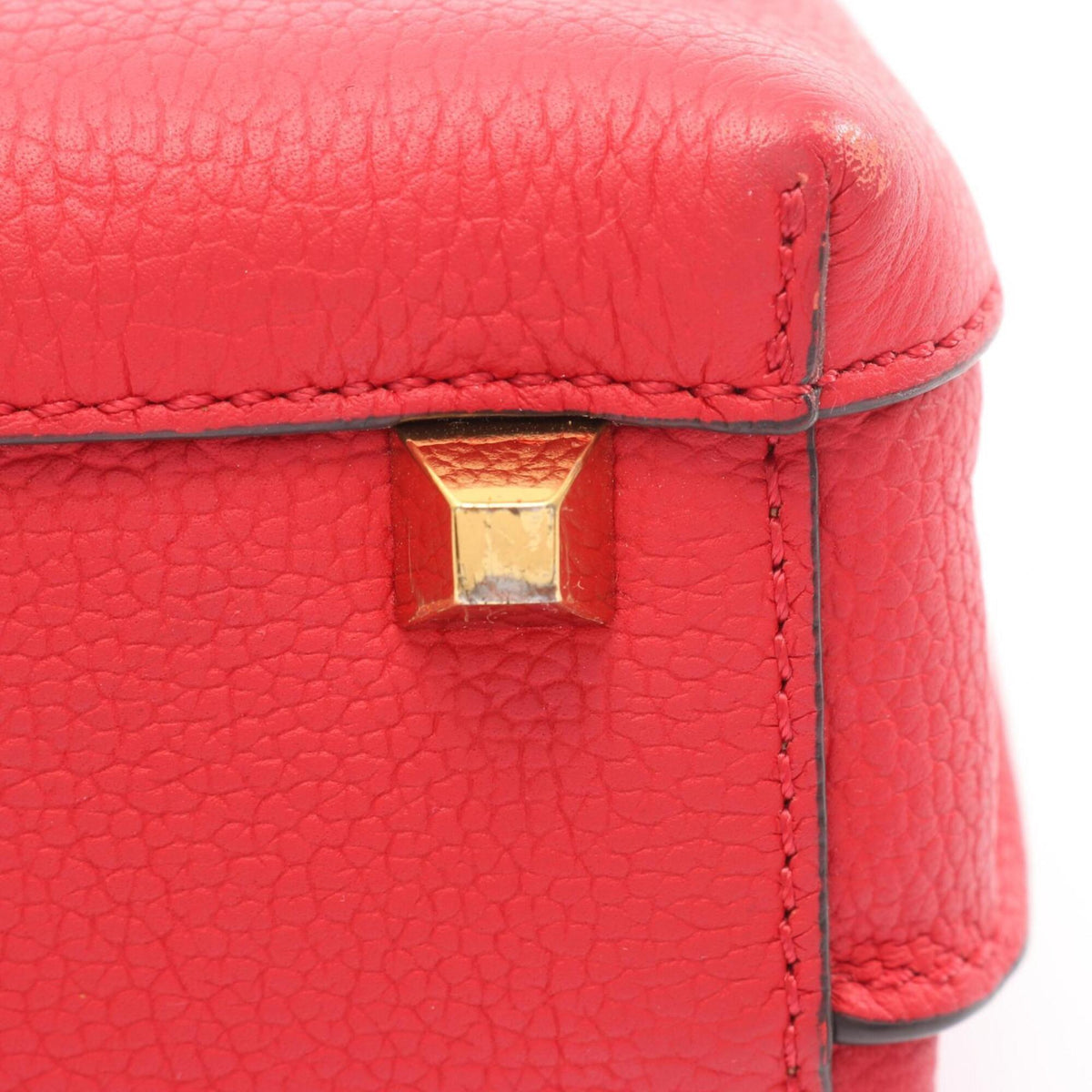 Mcm Red Color Leather Handbag (Pre-Owned)
