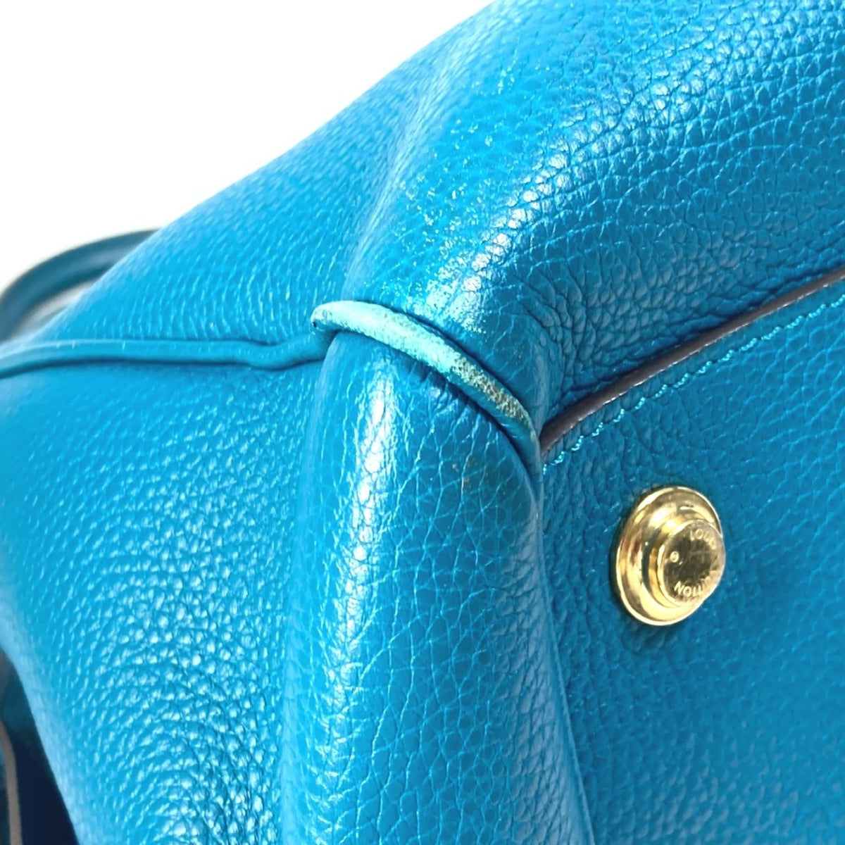 Louis Vuitton Blue Leather Handbag Shoulder Bag Tote Bag (Pre-Owned)